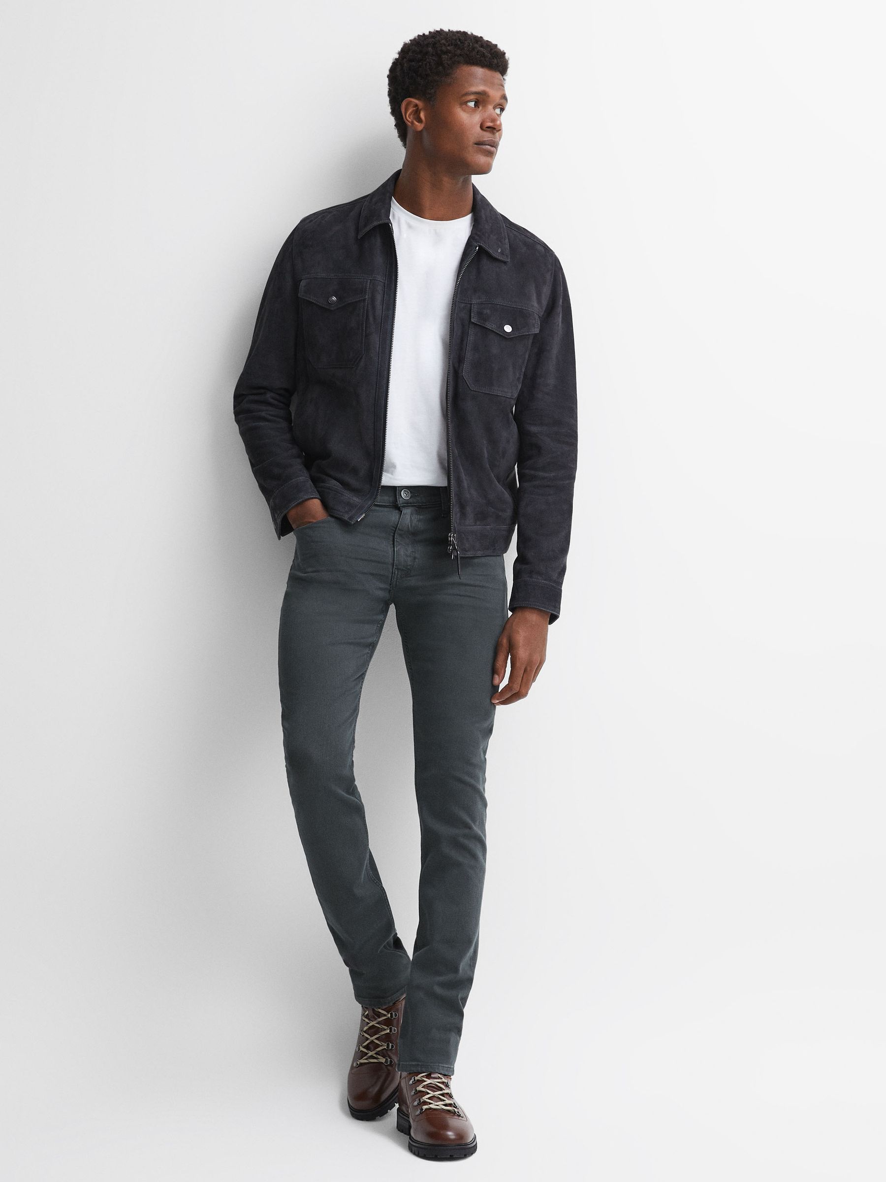 Paige High Slim Fit Stretch Jeans in Vintage Midnight Thistle - Image 3 of 4