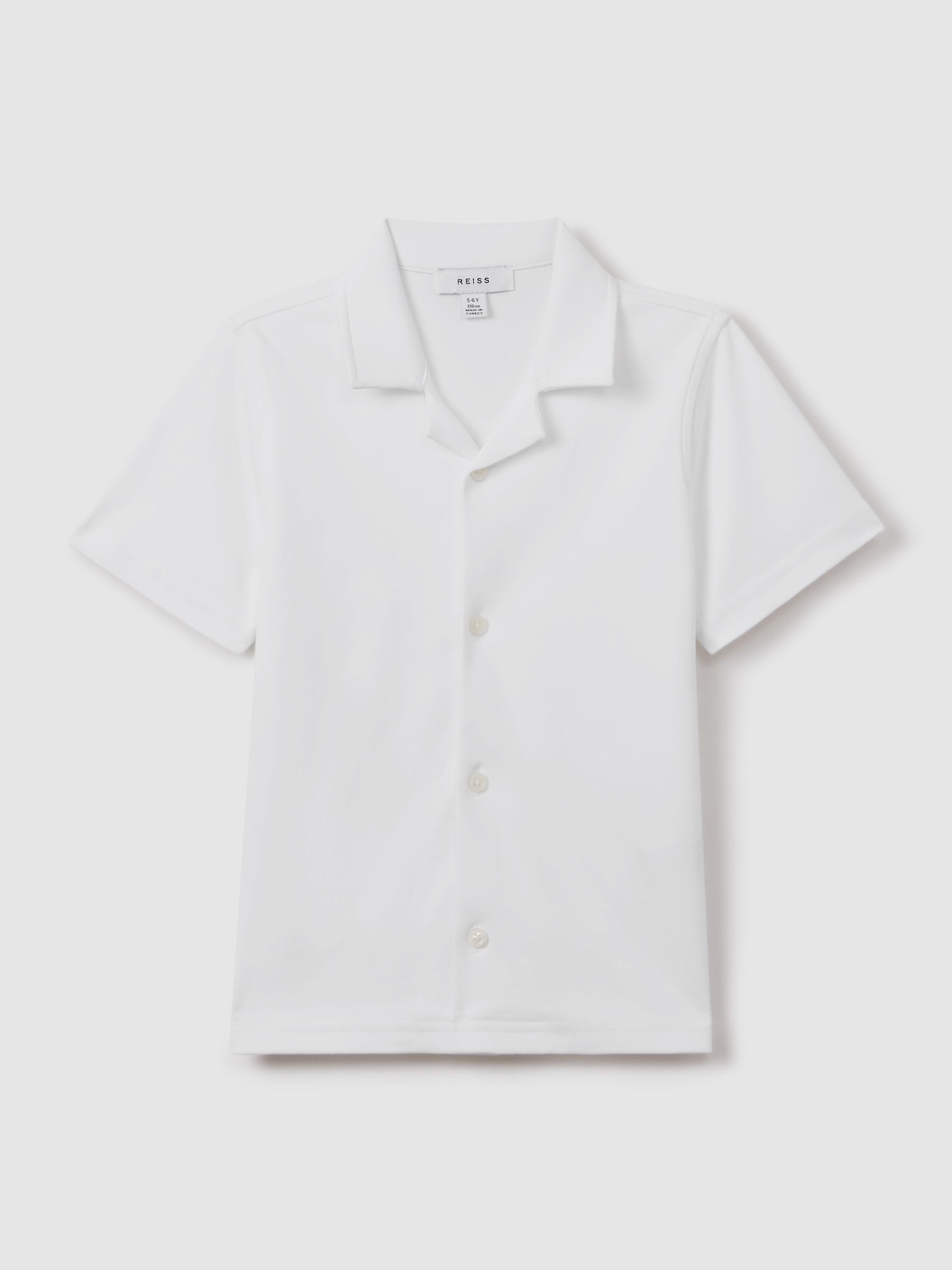 3-9 yrs Cotton Cuban Collar Shirt in White - Image 2 de 6
