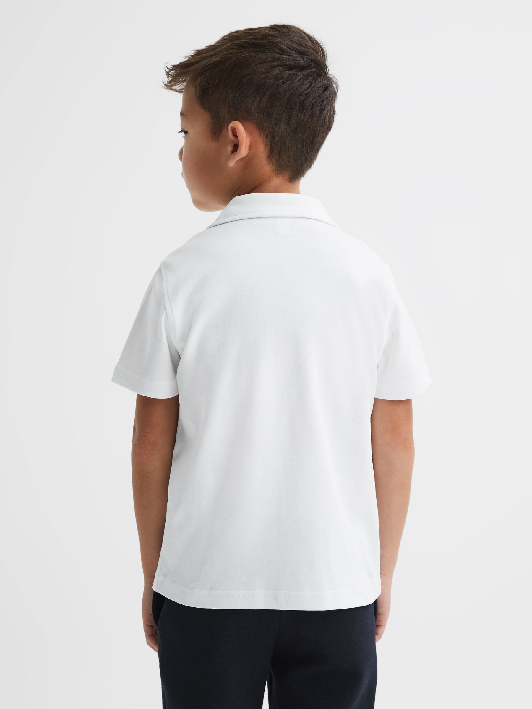 9-13 yrs Cotton Cuban Collar Shirt in White - Image 5 of 6