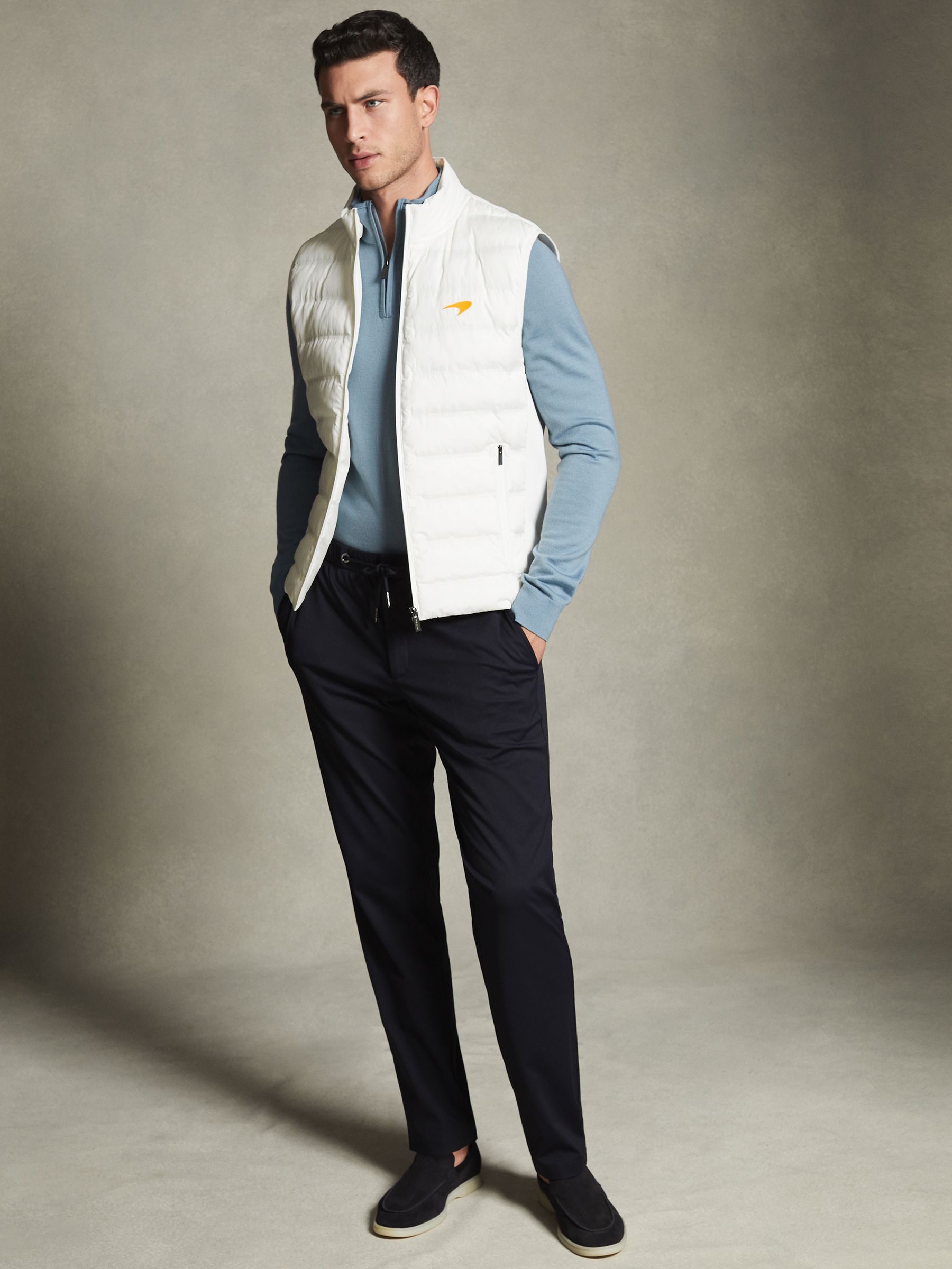 McLaren F1 Hybrid Quilt and Knit Gilet in White - Image 1 of 8