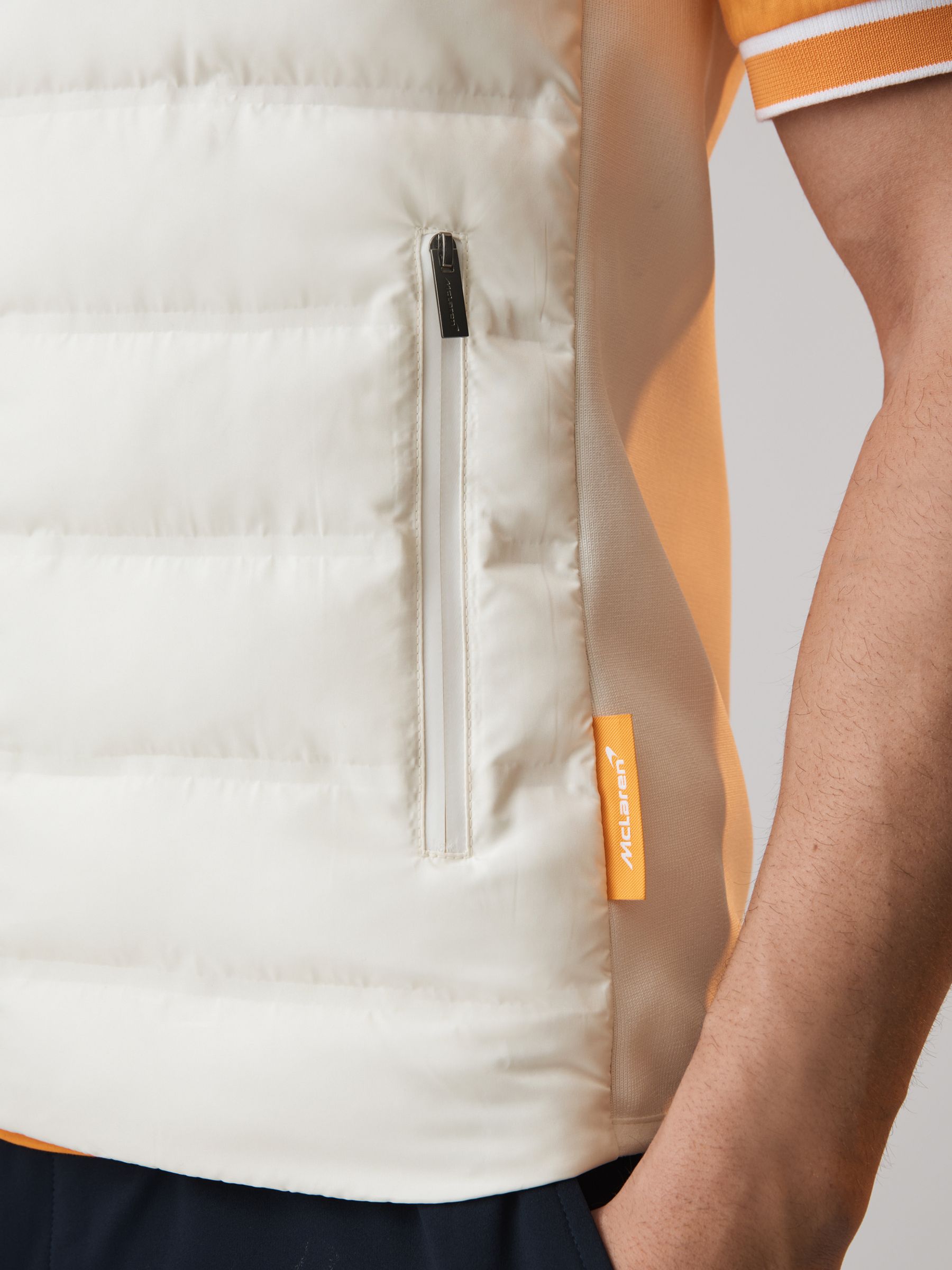 McLaren F1 Hybrid Quilt and Knit Gilet in White - Image 6 of 8