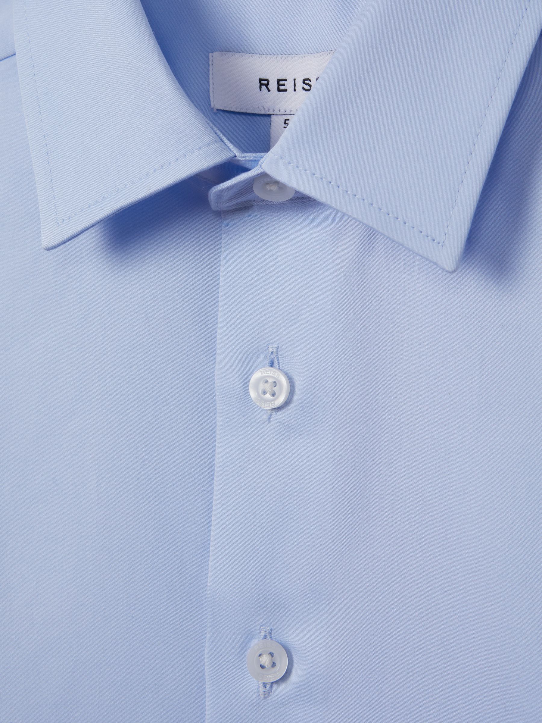 3-9 yrs Slim Fit Cotton Shirt in Soft Blue - Image 4 of 4
