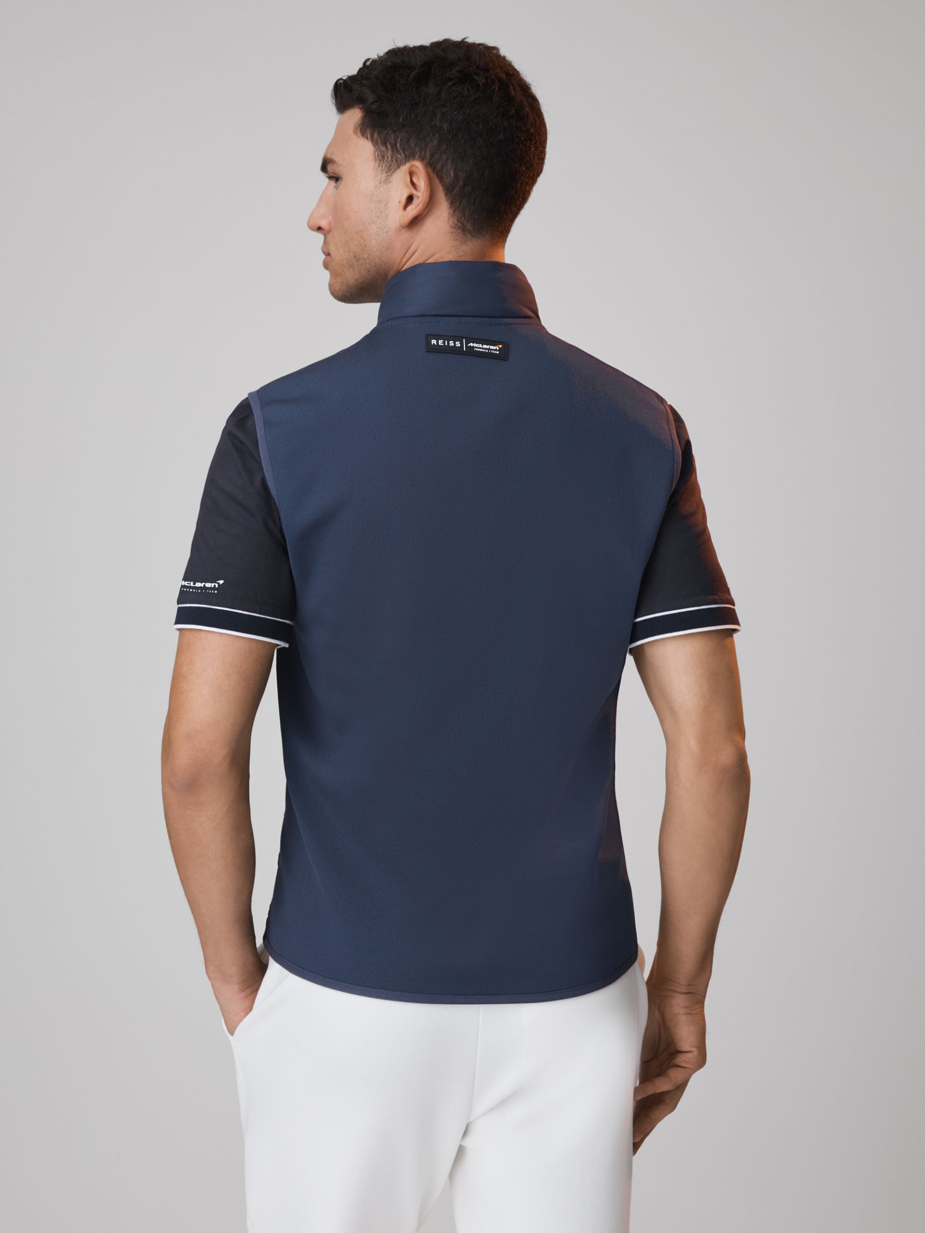 McLaren F1 Hybrid Quilt and Knit Gilet in Airforce Blue - Image 2 of 8
