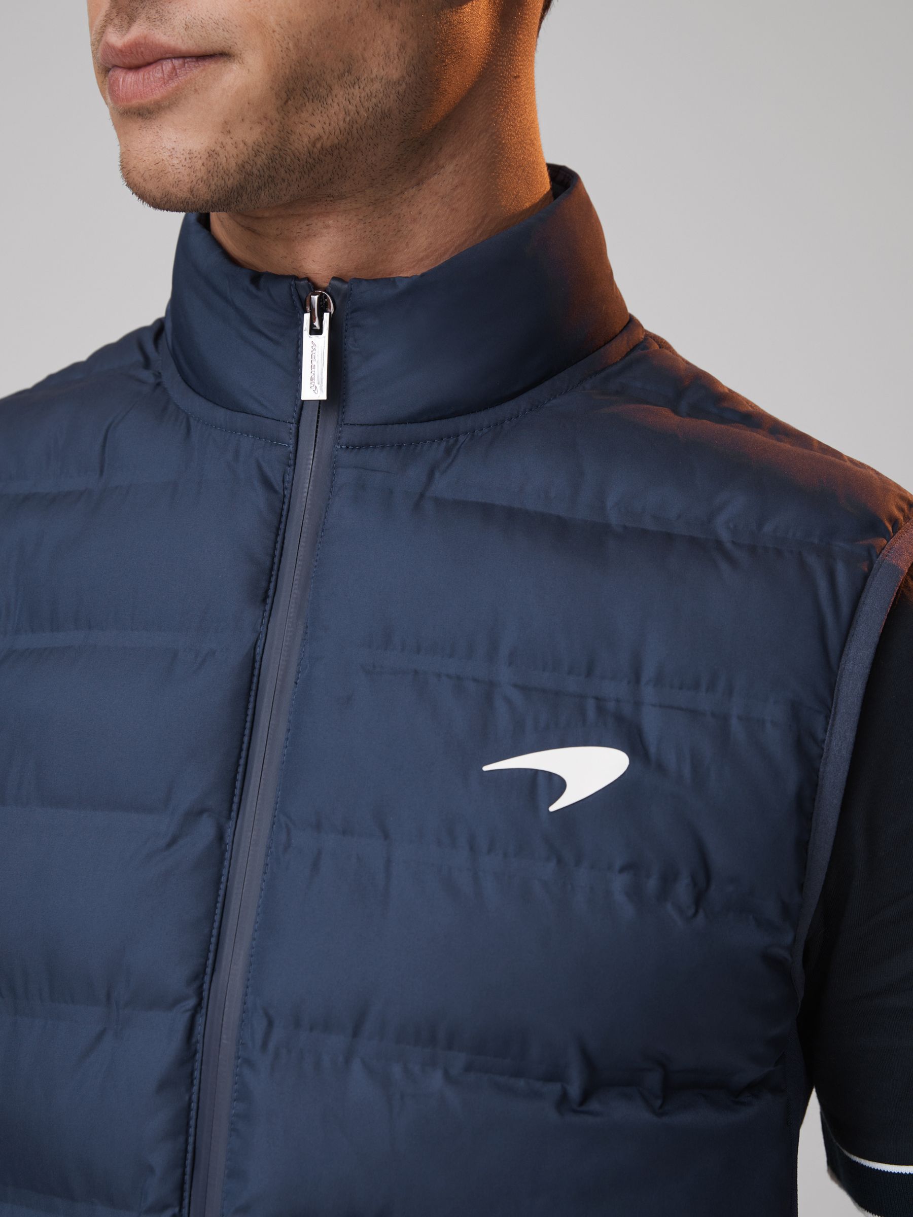 McLaren F1 Hybrid Quilt and Knit Gilet in Airforce Blue - Image 5 of 8