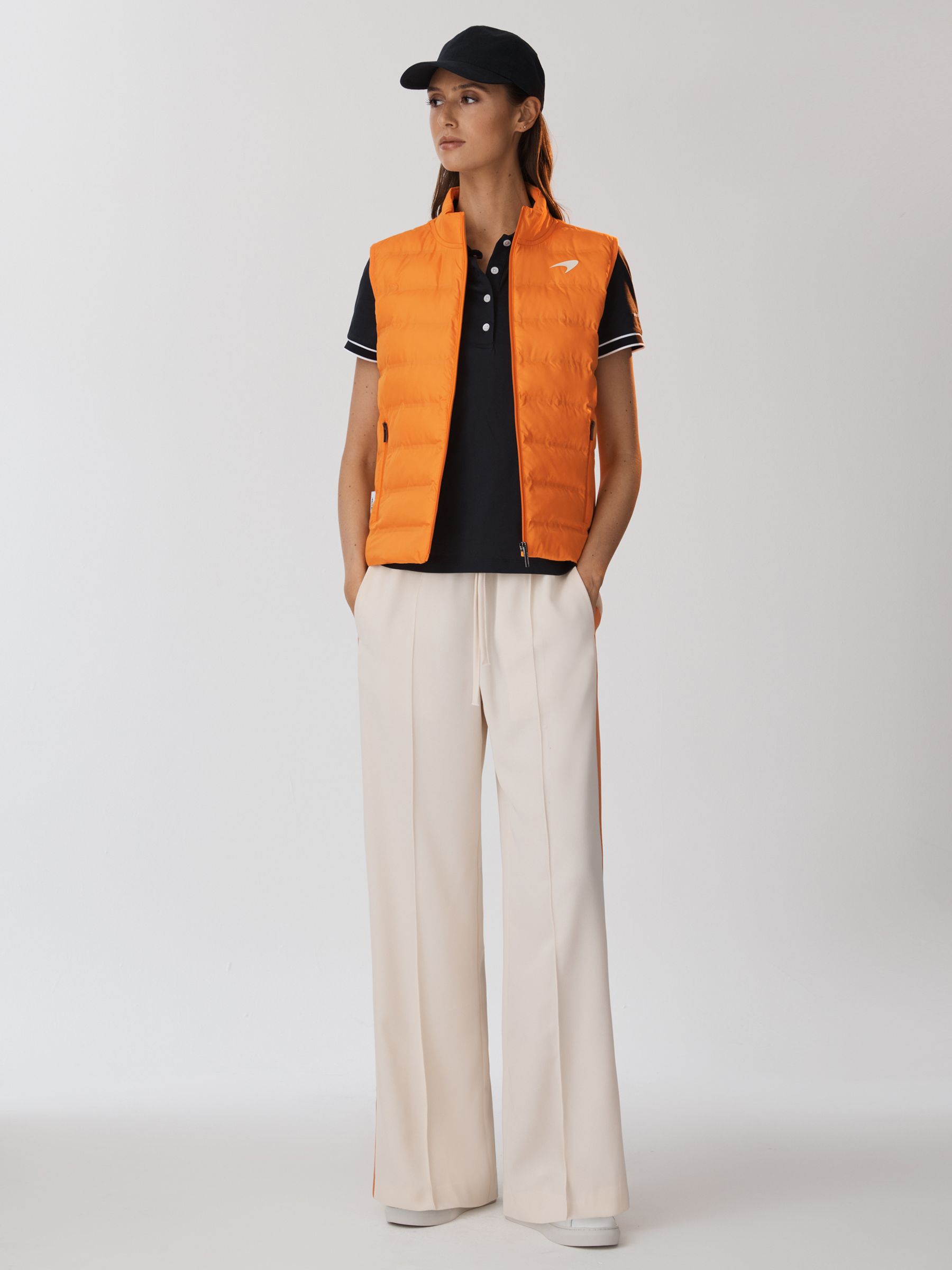 McLaren F1 Hybrid Quilt and Knit Gilet in Papaya - Image 3 of 9