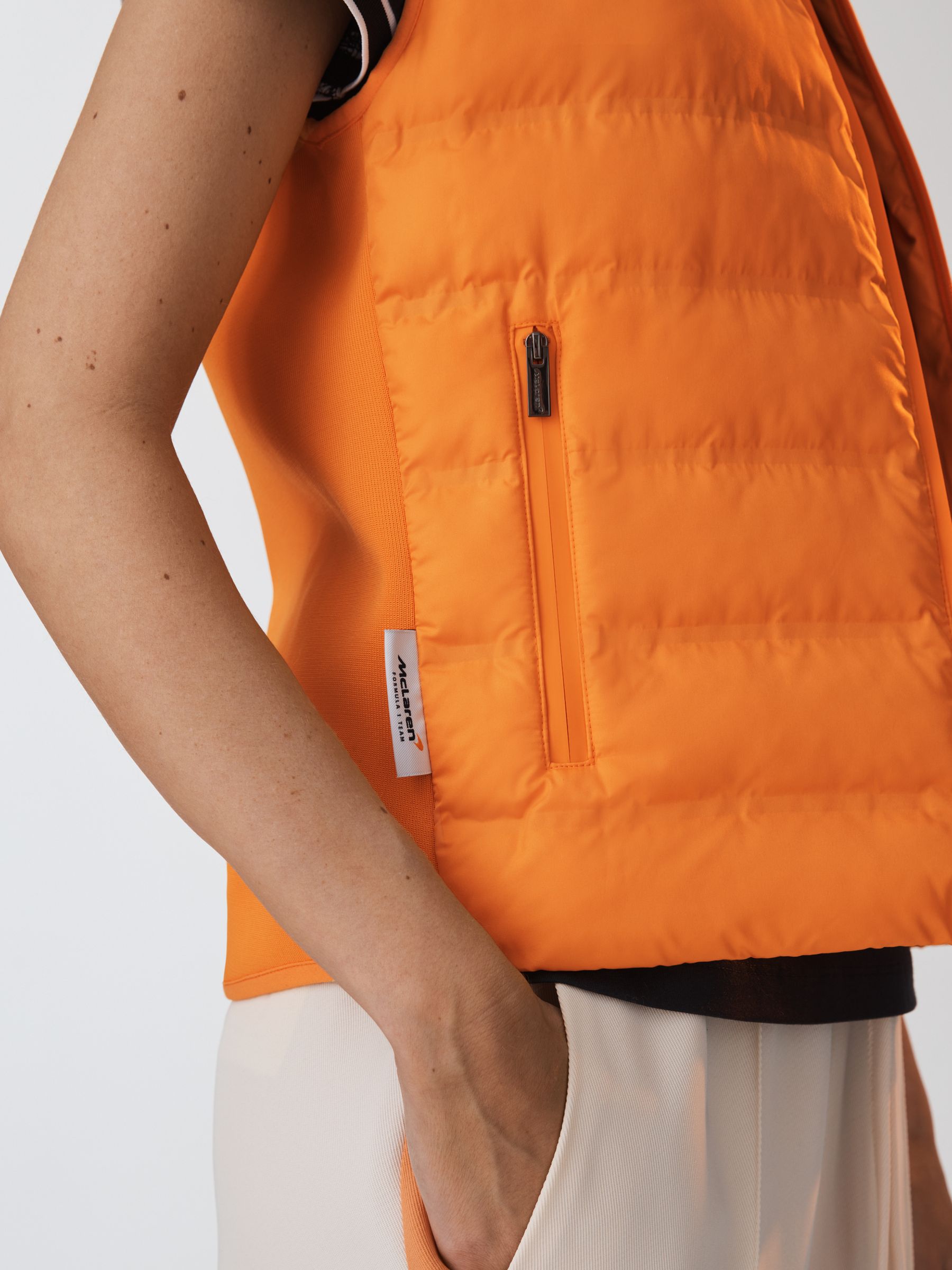 McLaren F1 Hybrid Quilt and Knit Gilet in Papaya - Image 4 of 9
