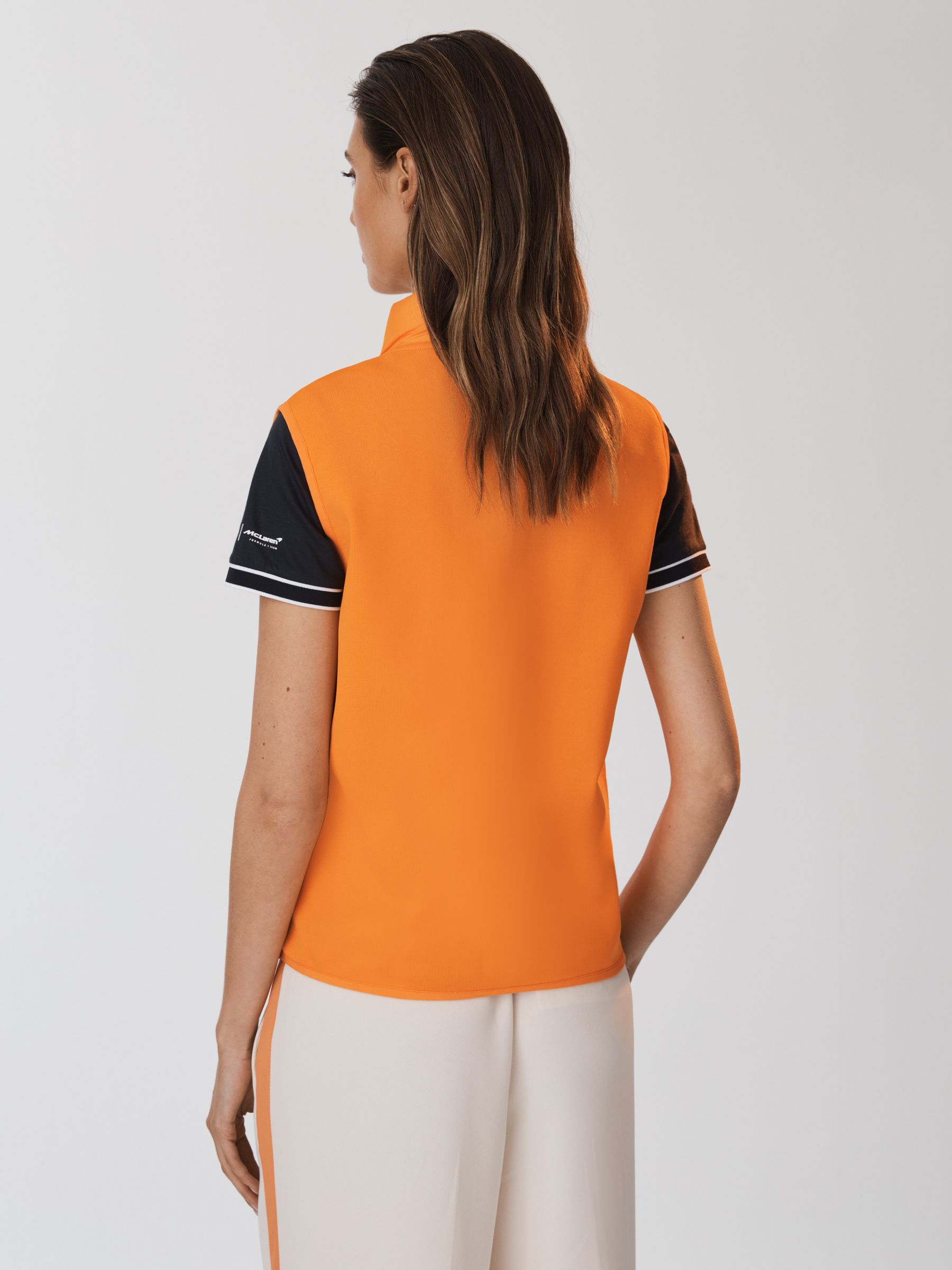 McLaren F1 Hybrid Quilt and Knit Gilet in Papaya - Image 5 of 9