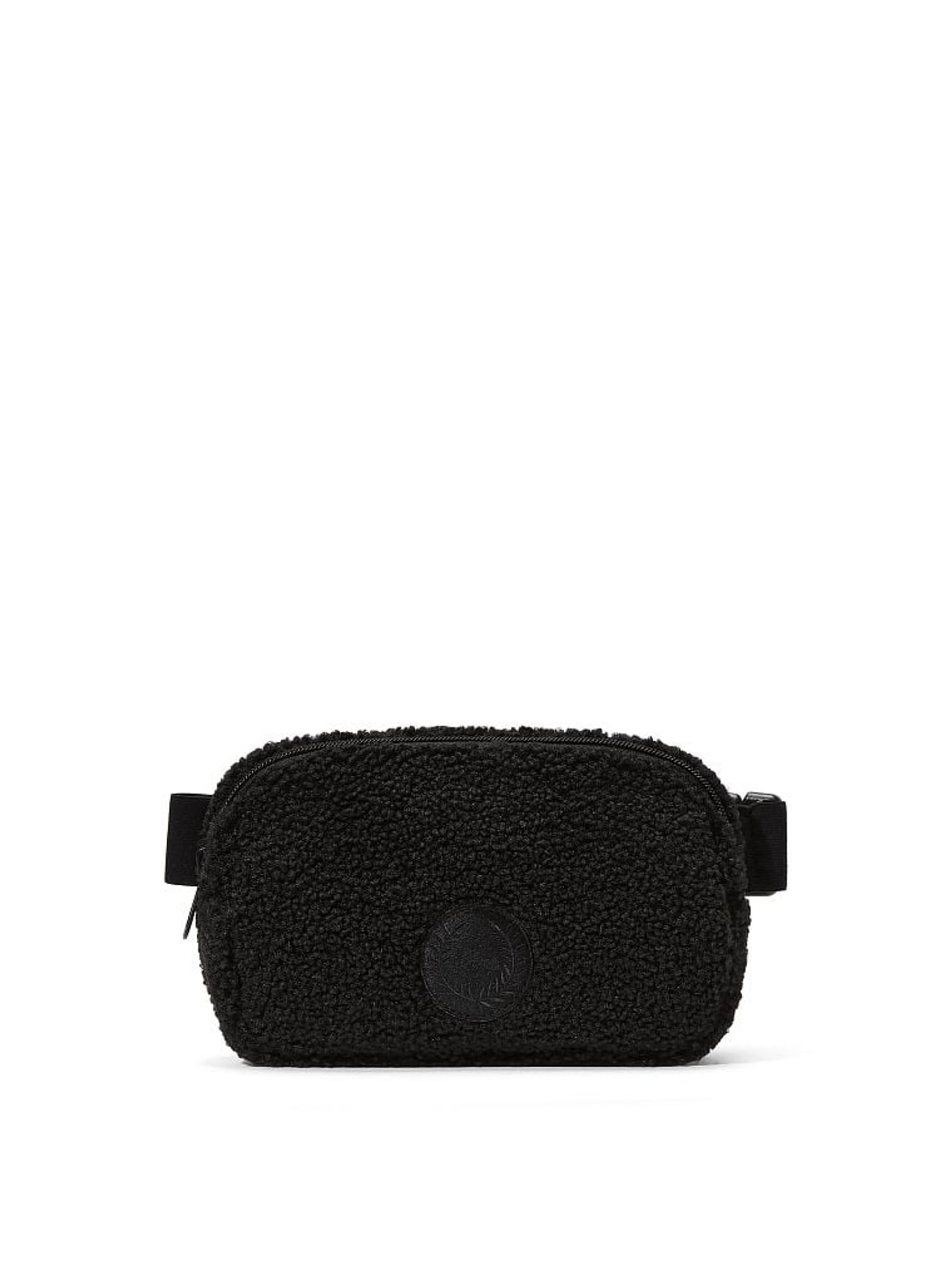 Pure Black Cosy Plush Belt Bag - Image 1 of 3