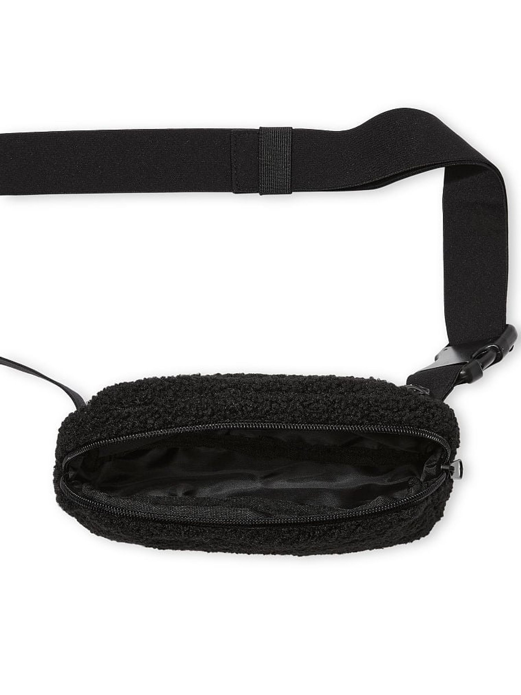 Pure Black Cosy Plush Belt Bag - Image 3 of 3