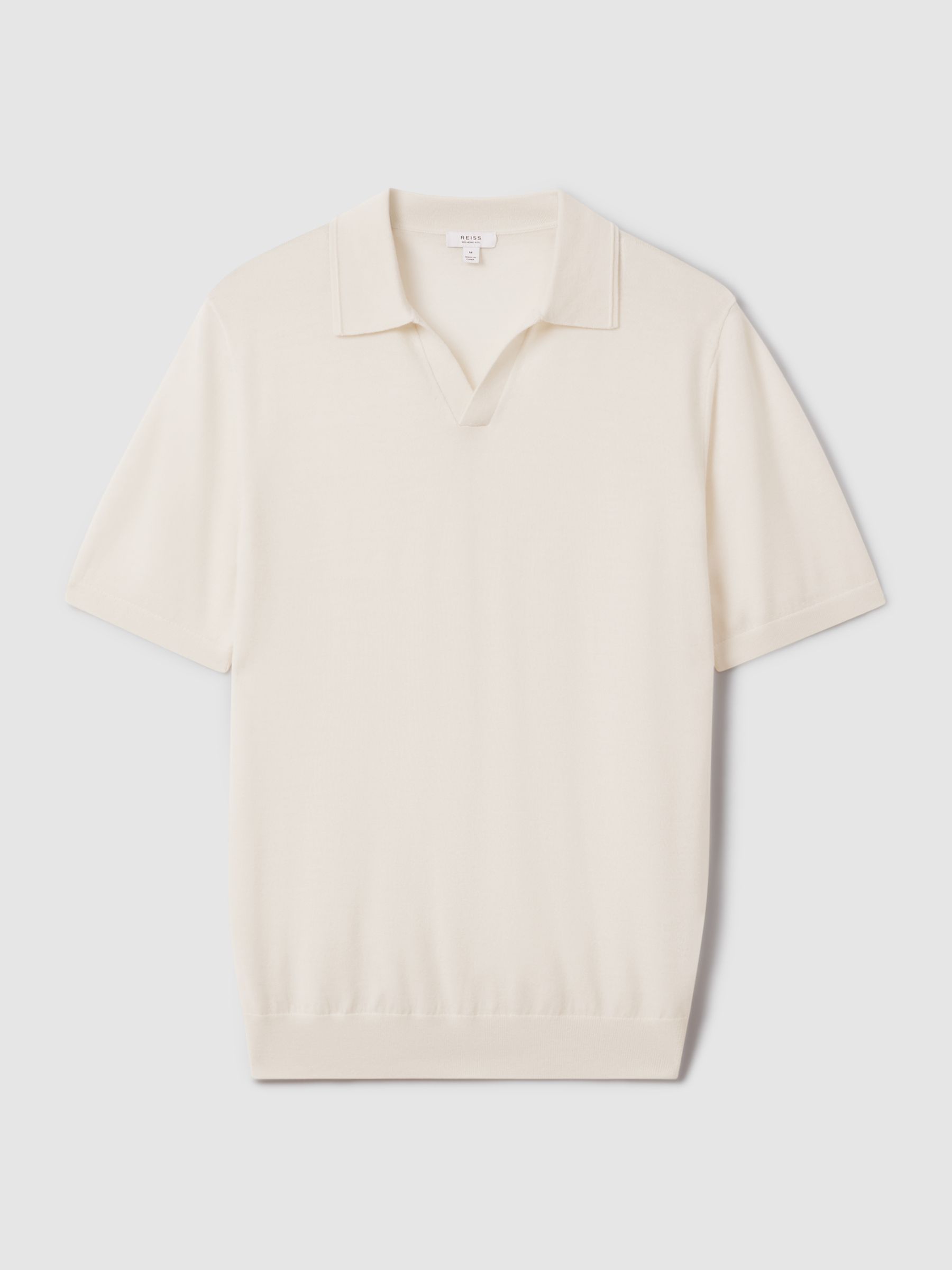 Duchie Snow Merino Wool Open Collar Polo Shirt - Image 2 of 6