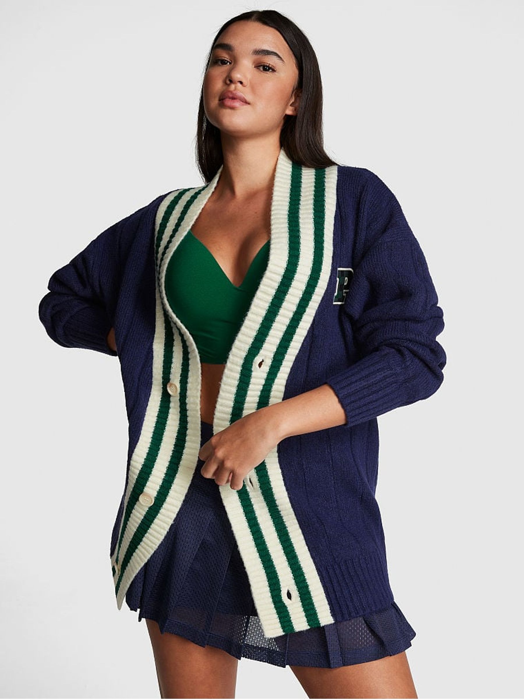 Midnight Navy Blue Knit Cardigan - Image 1 of 4