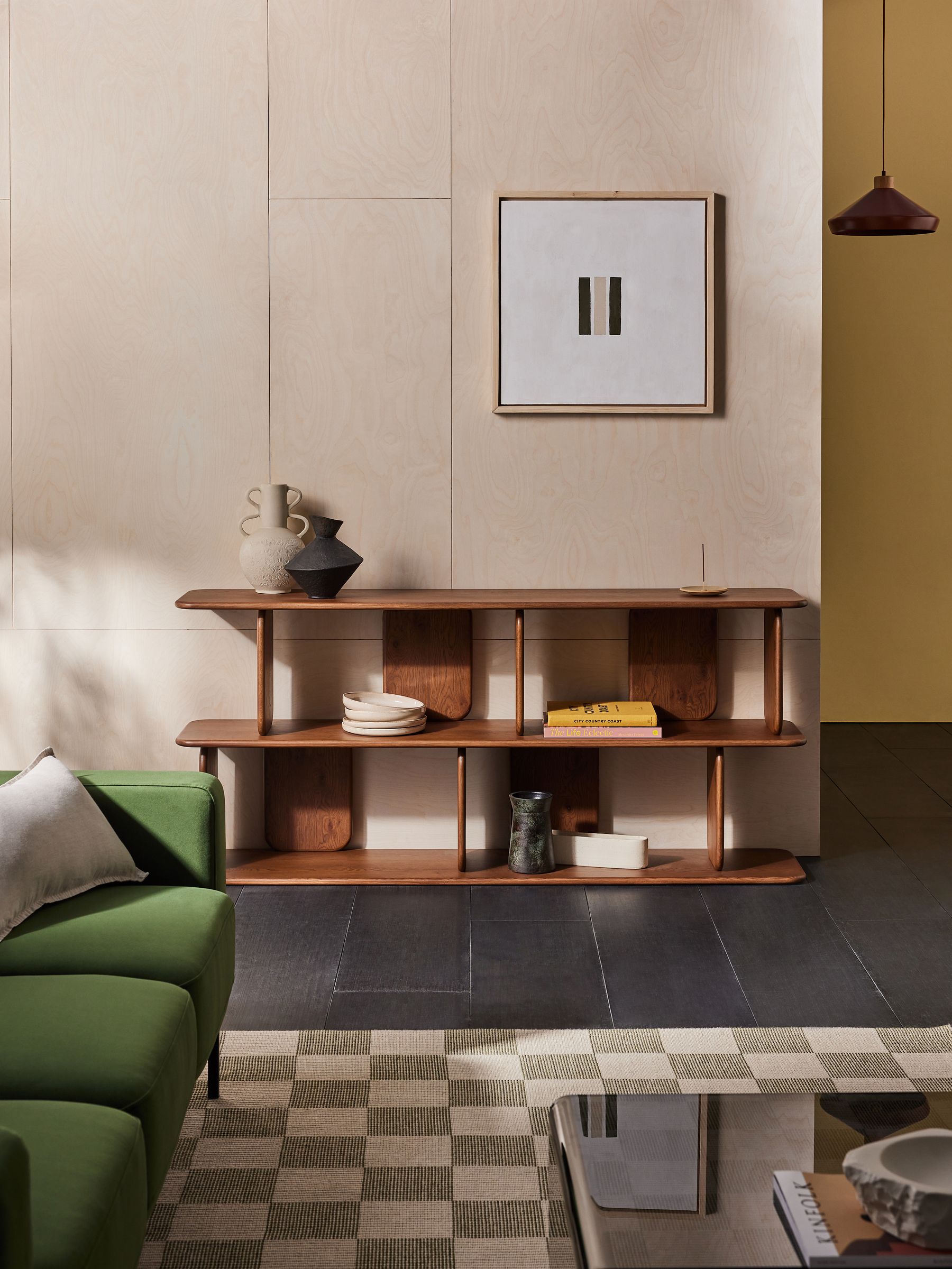 Nyla Low Shelving Unit in Dark Stain Oak - Image 1 of 6