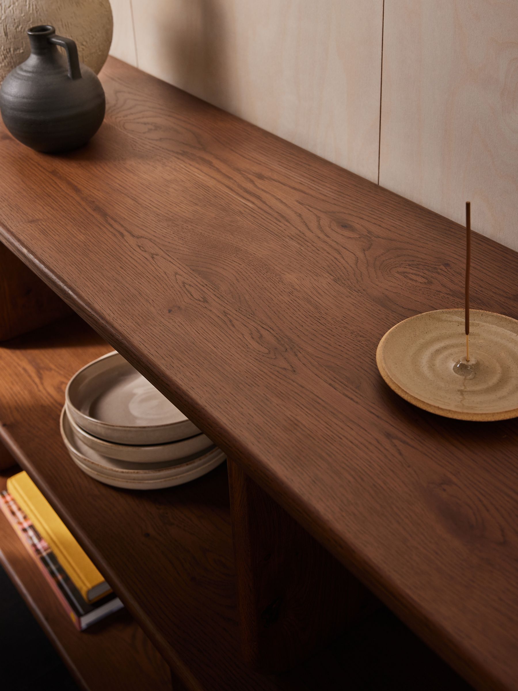 Nyla Low Shelving Unit in Dark Stain Oak - Image 3 of 6