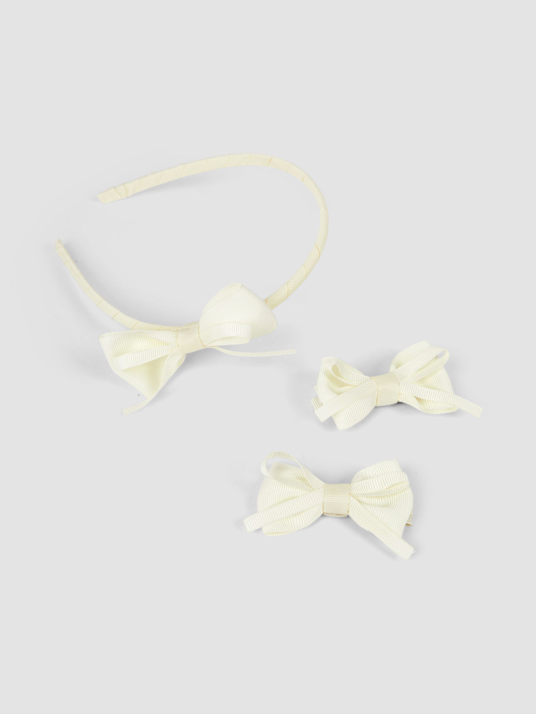 Cream Bow Hairband & Clips Set - Image 4 of 5