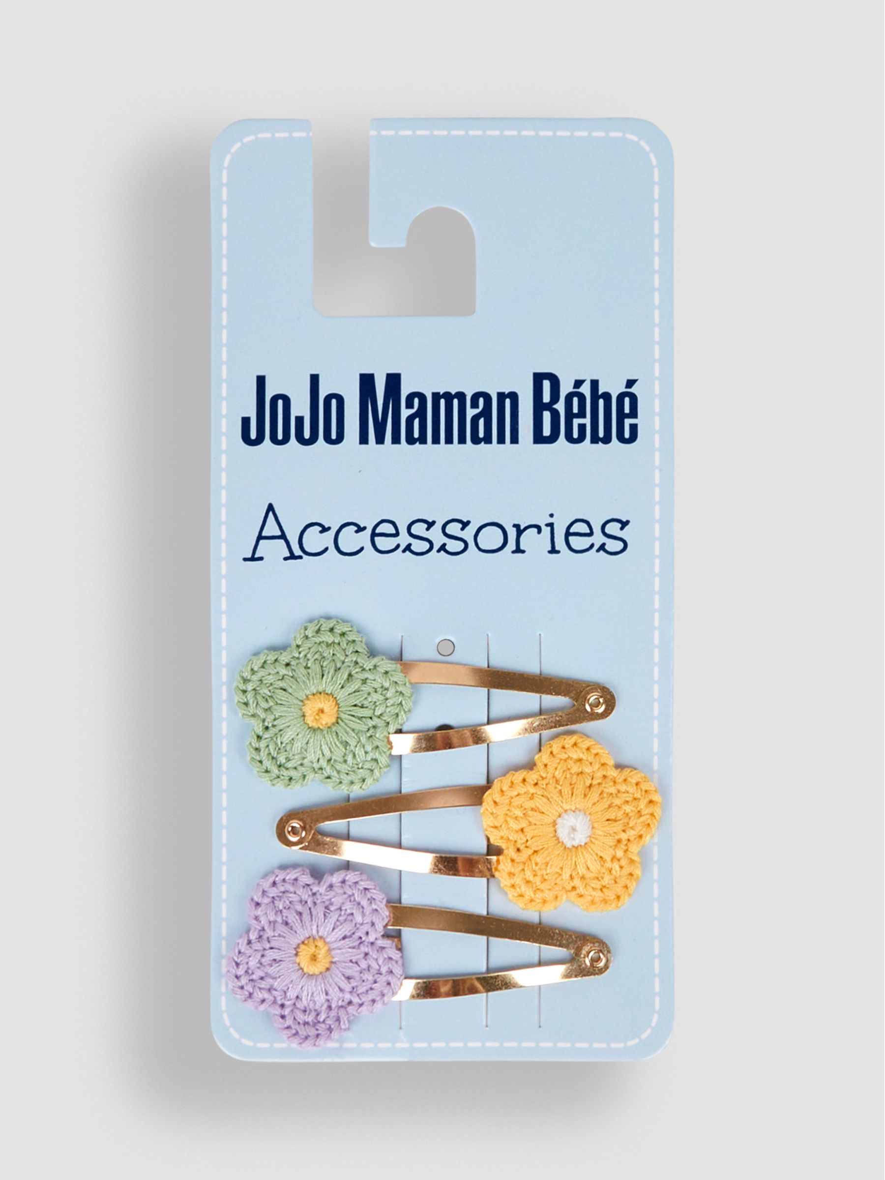 Yellow Multi 3-Pack Crochet Flower Clips - Image 2 of 3