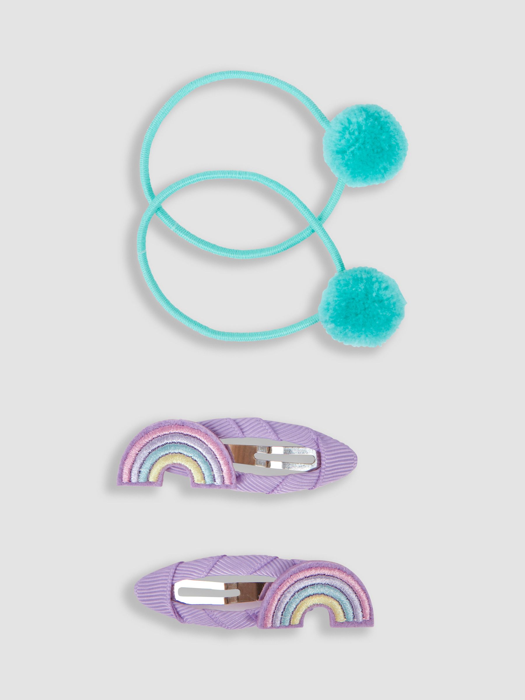 Rainbow Clips And Hairbands in Lilac - Image 1 of 3