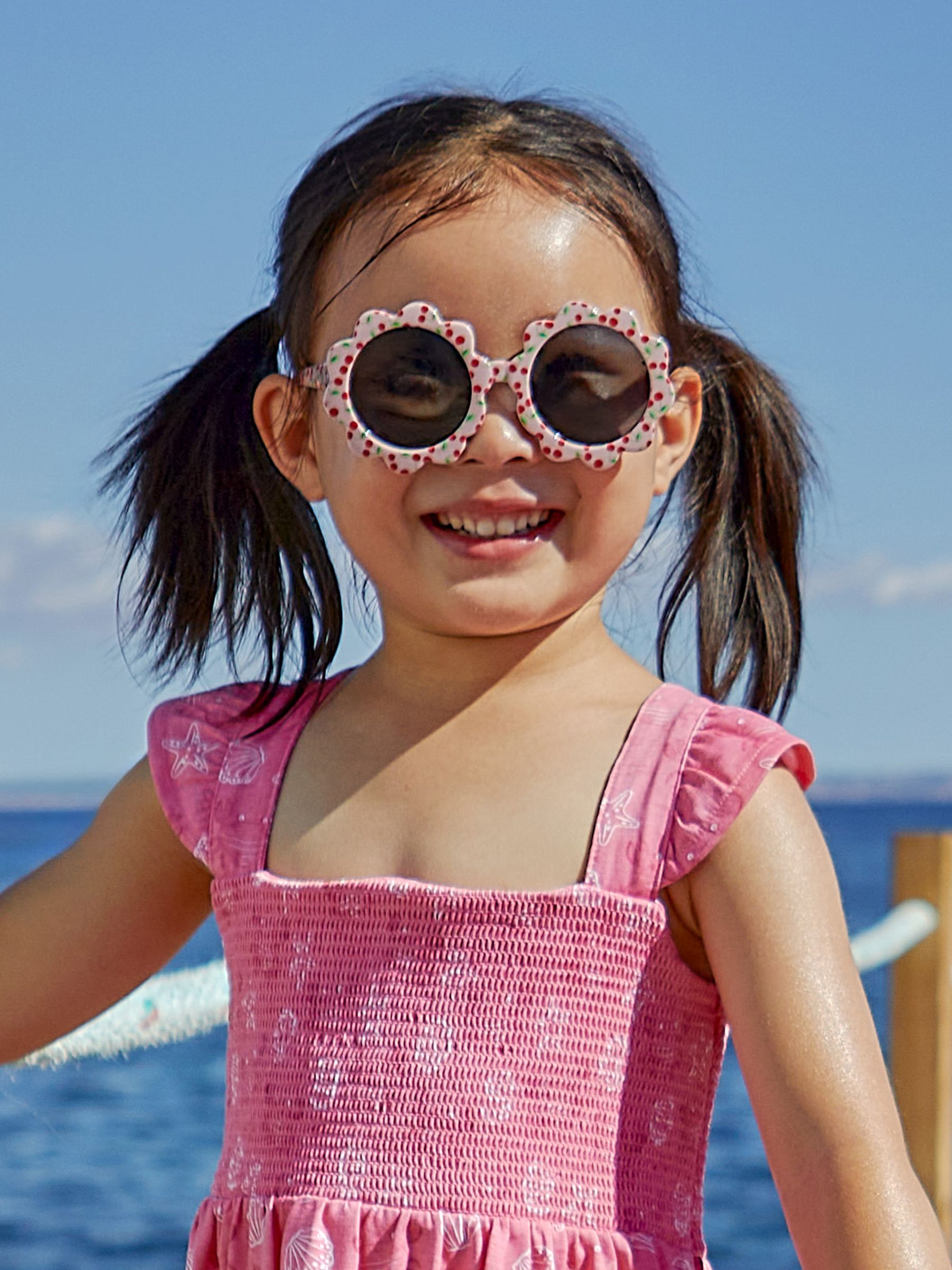 Pink Cherry Flower Sunglasses JoJo Maman Bébé - Main Image