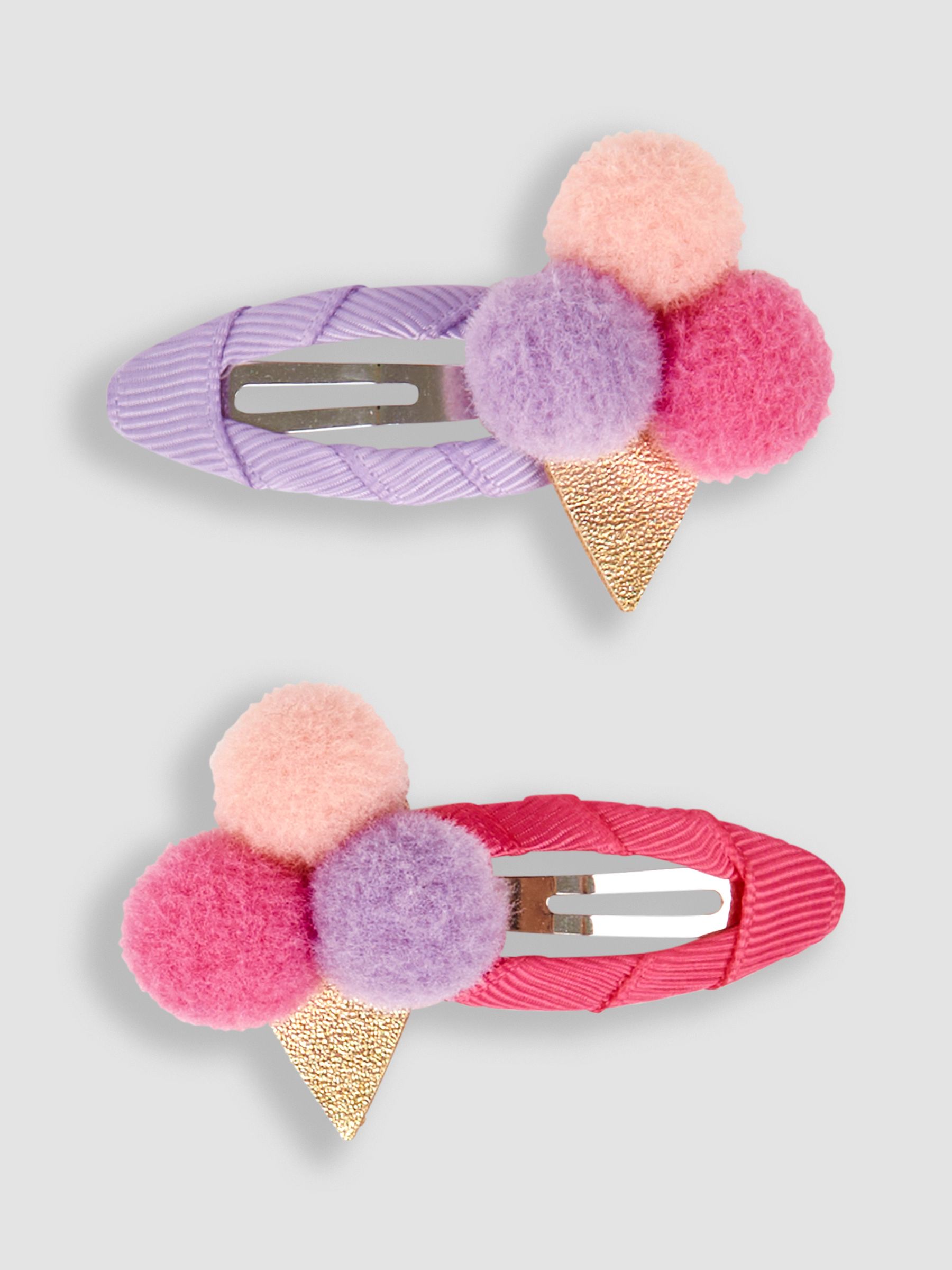 Pastel 2-Pack Ice Cream Pom Pom Hair Clips - Image 1 of 3