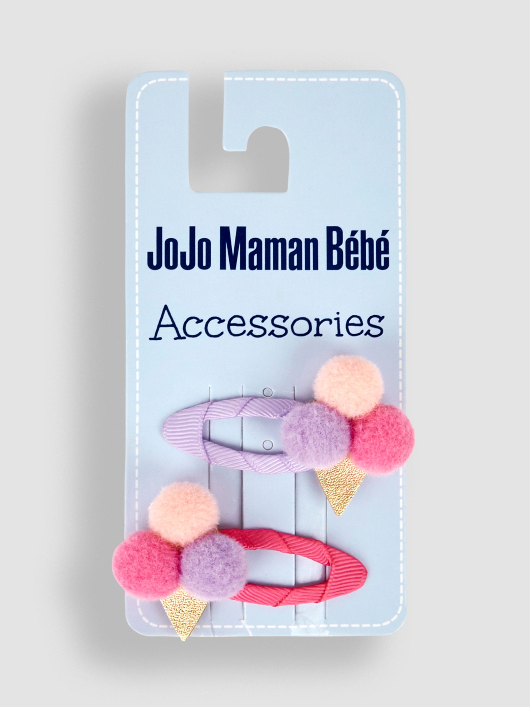 Pastel 2-Pack Ice Cream Pom Pom Hair Clips - Image 2 of 3