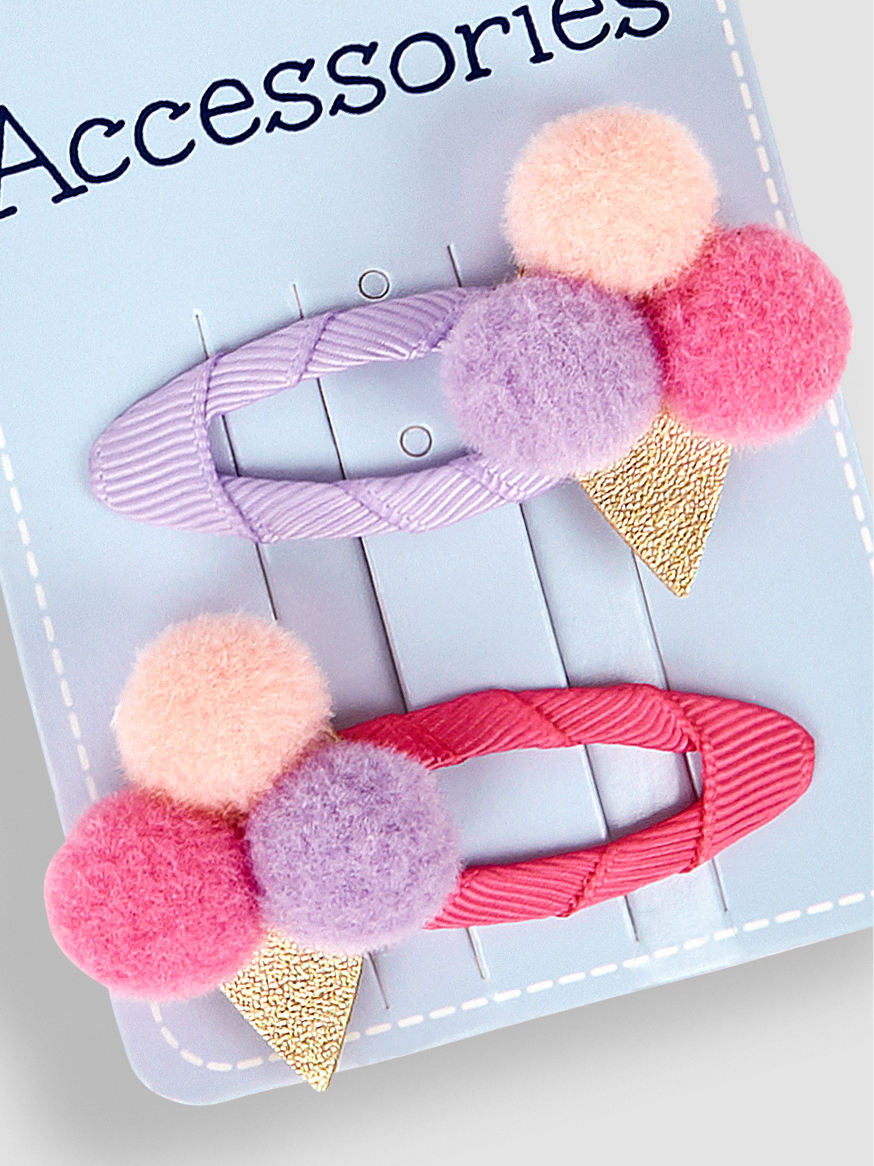Pastel 2-Pack Ice Cream Pom Pom Hair Clips - Image 3 of 3