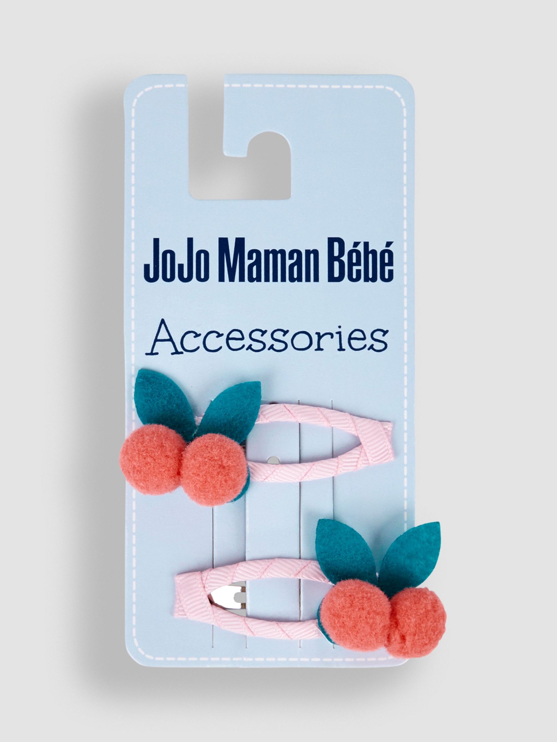 Pink 2-Pack Cherry Pom Pom Clips - Image 2 of 3