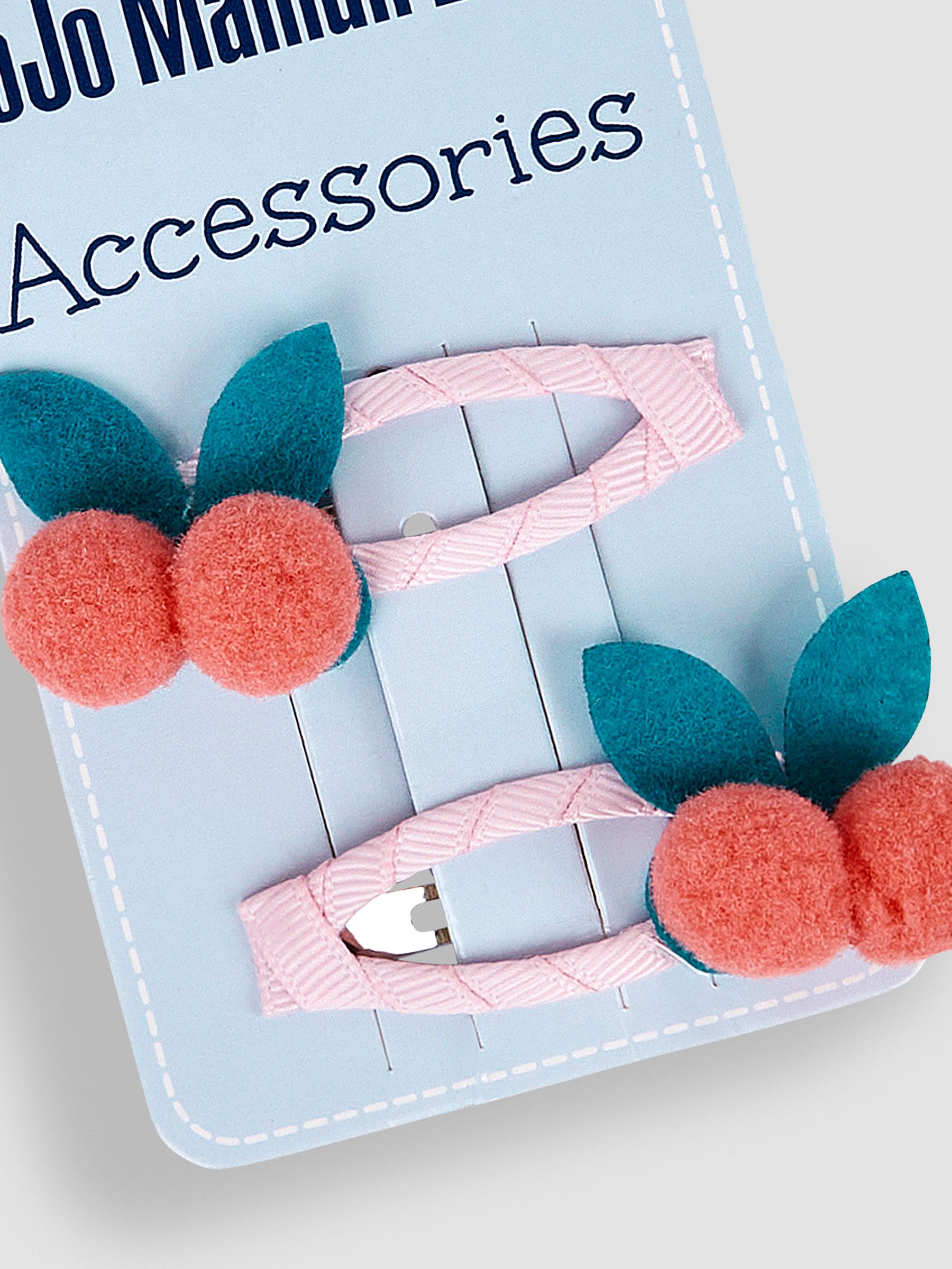 Pink 2-Pack Cherry Pom Pom Clips - Image 3 of 3