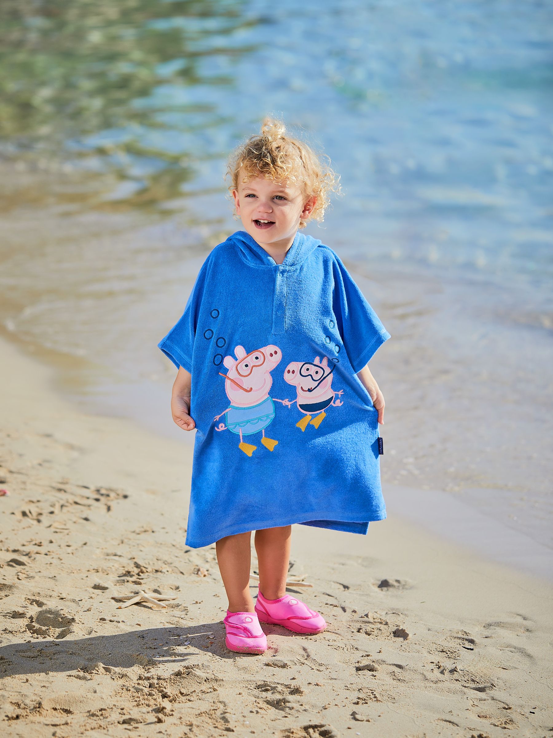Peppa Pig Towelling Hooded Poncho in Bright - Image 2 of 5