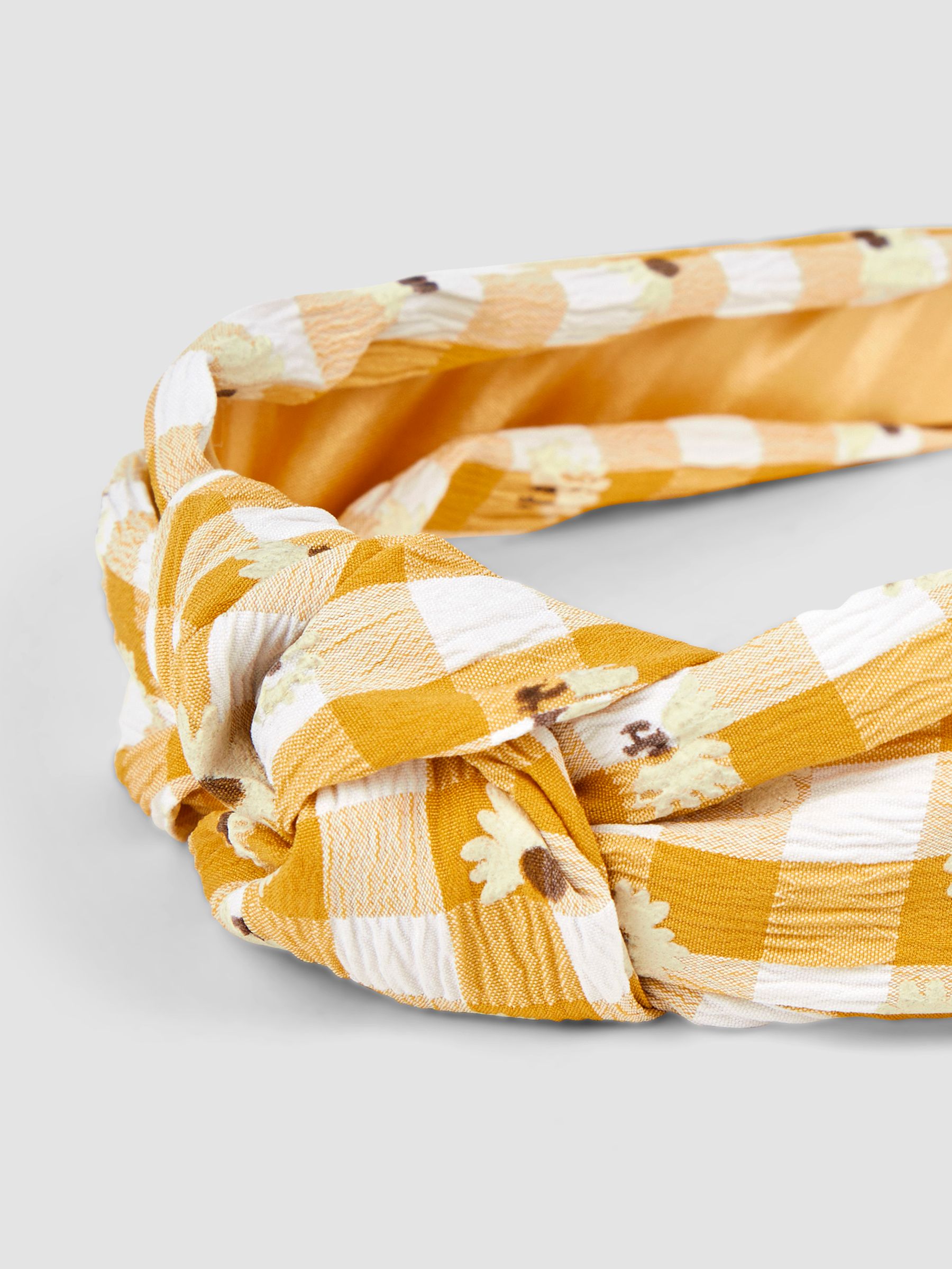 Yellow Floral Gingham Headband - Image 2 of 3