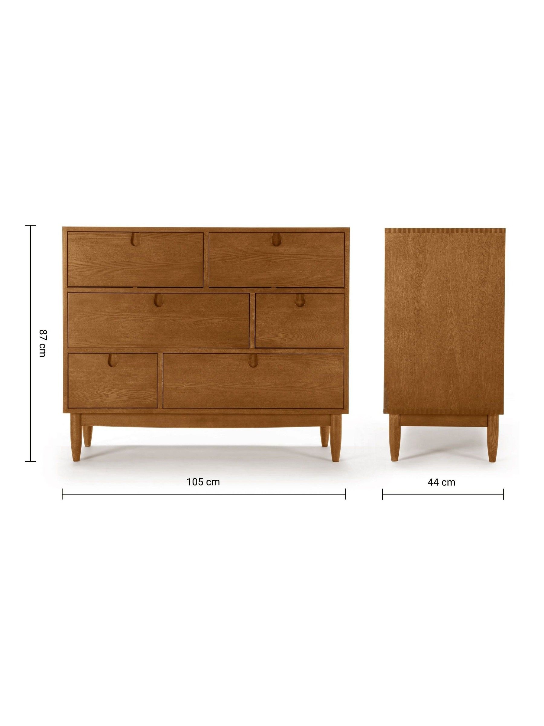 Penn 6 Drawer Chest of Drawers in Dark Stain Oak - Image 4 of 4