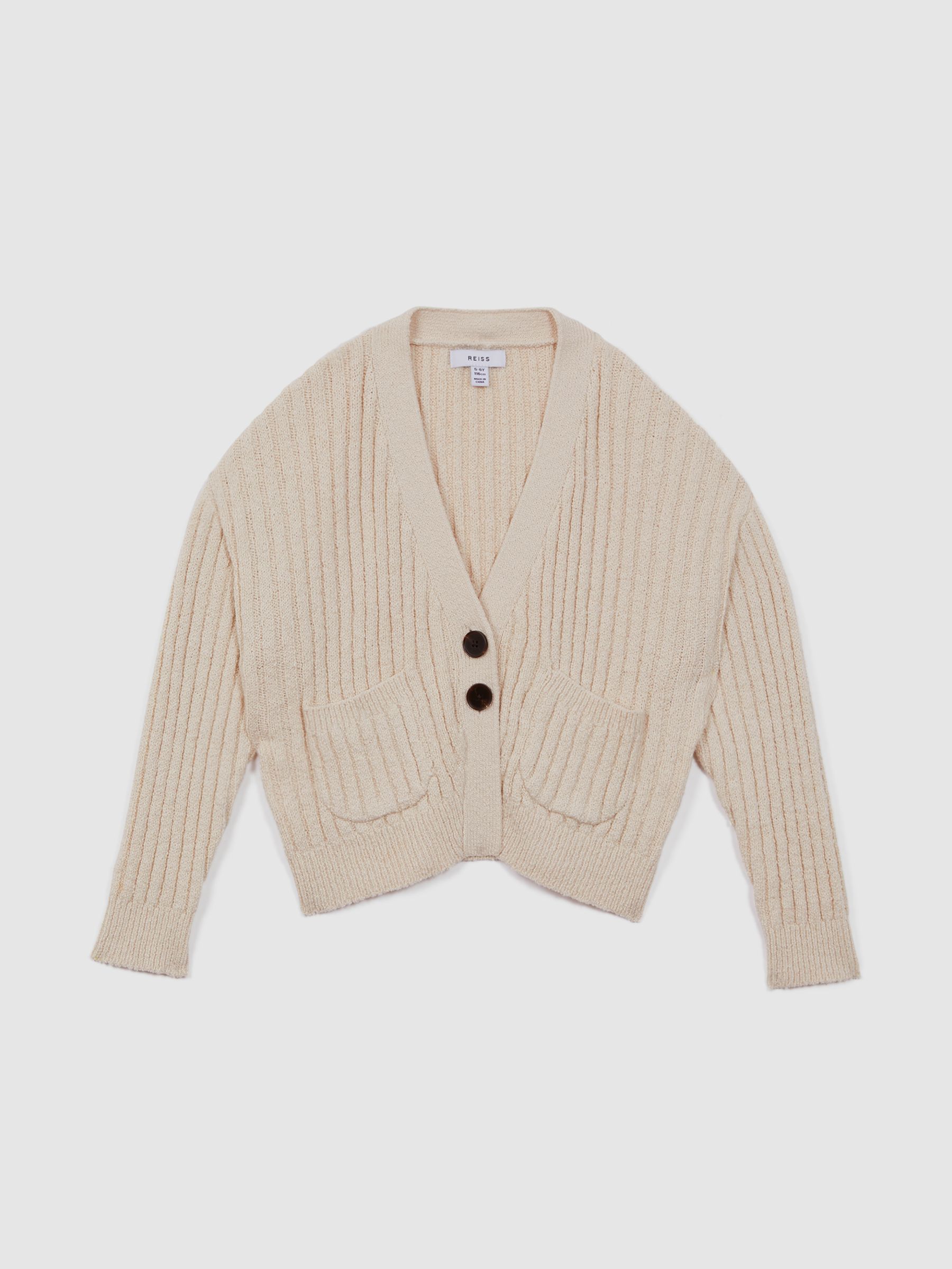 Senior Relaxed Knitted Cardigan in Ivory - Image 2 of 6