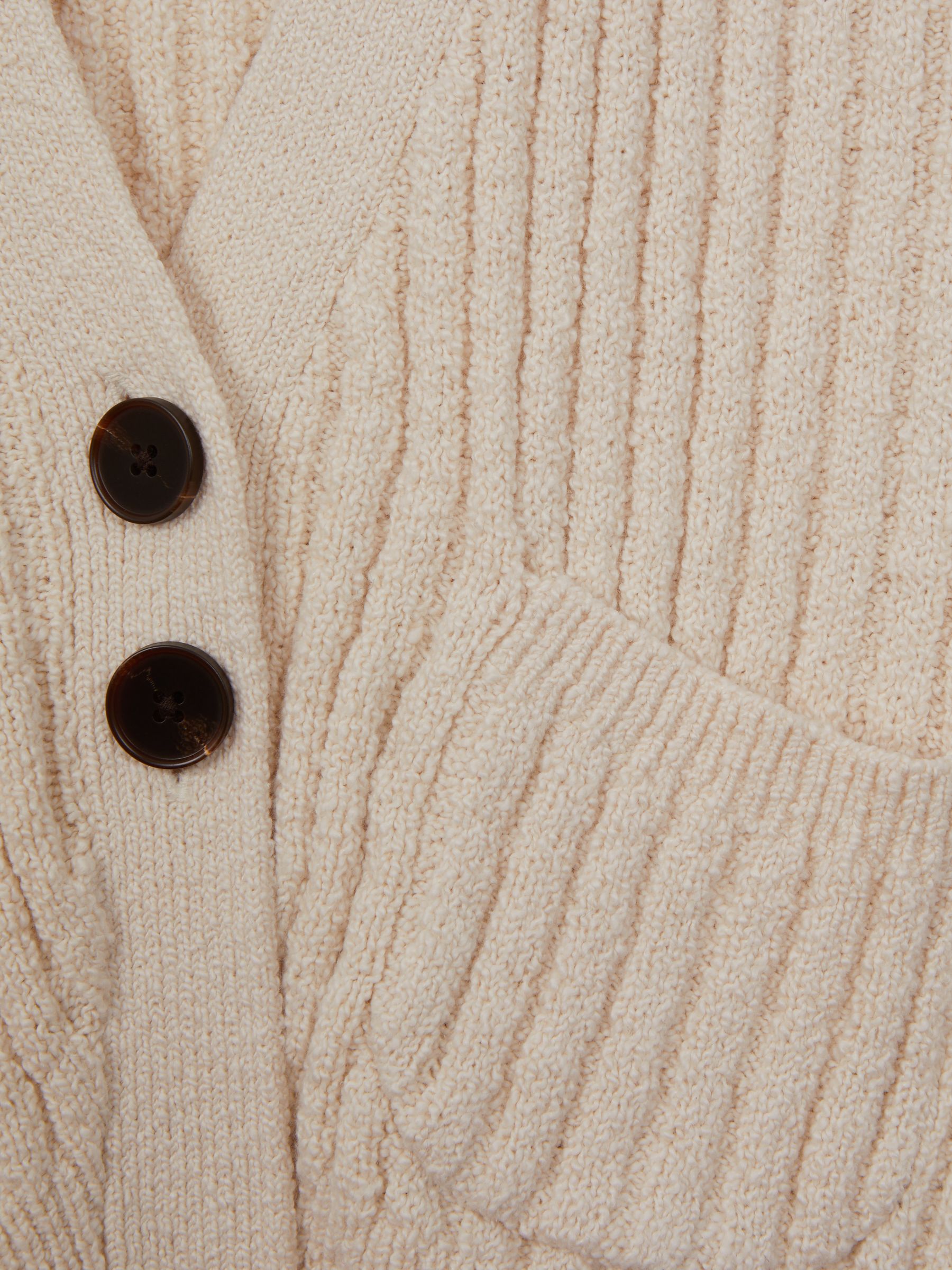 Senior Relaxed Knitted Cardigan in Ivory - Image 6 of 6