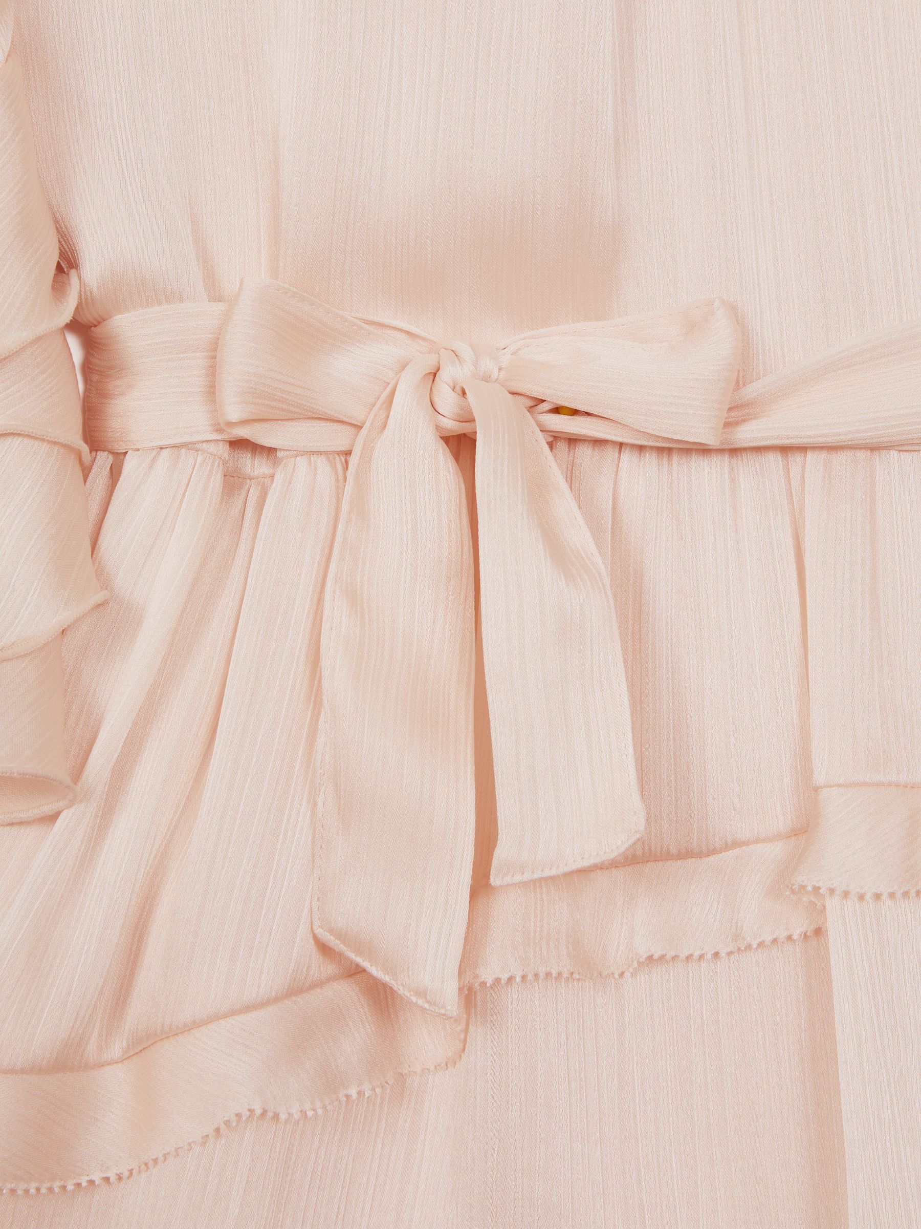 Teen Textured Satin Frilly Dress in Pink - Image 7 of 7