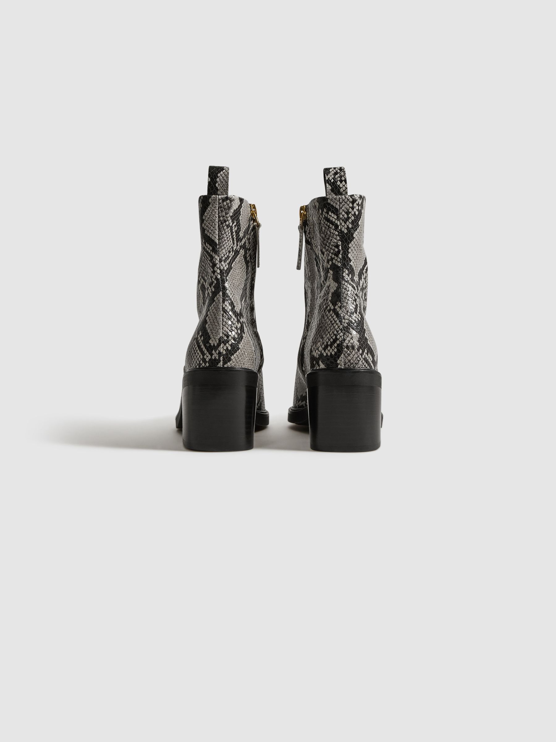Leather Heeled Western Boots in Snake - Image 5 of 6