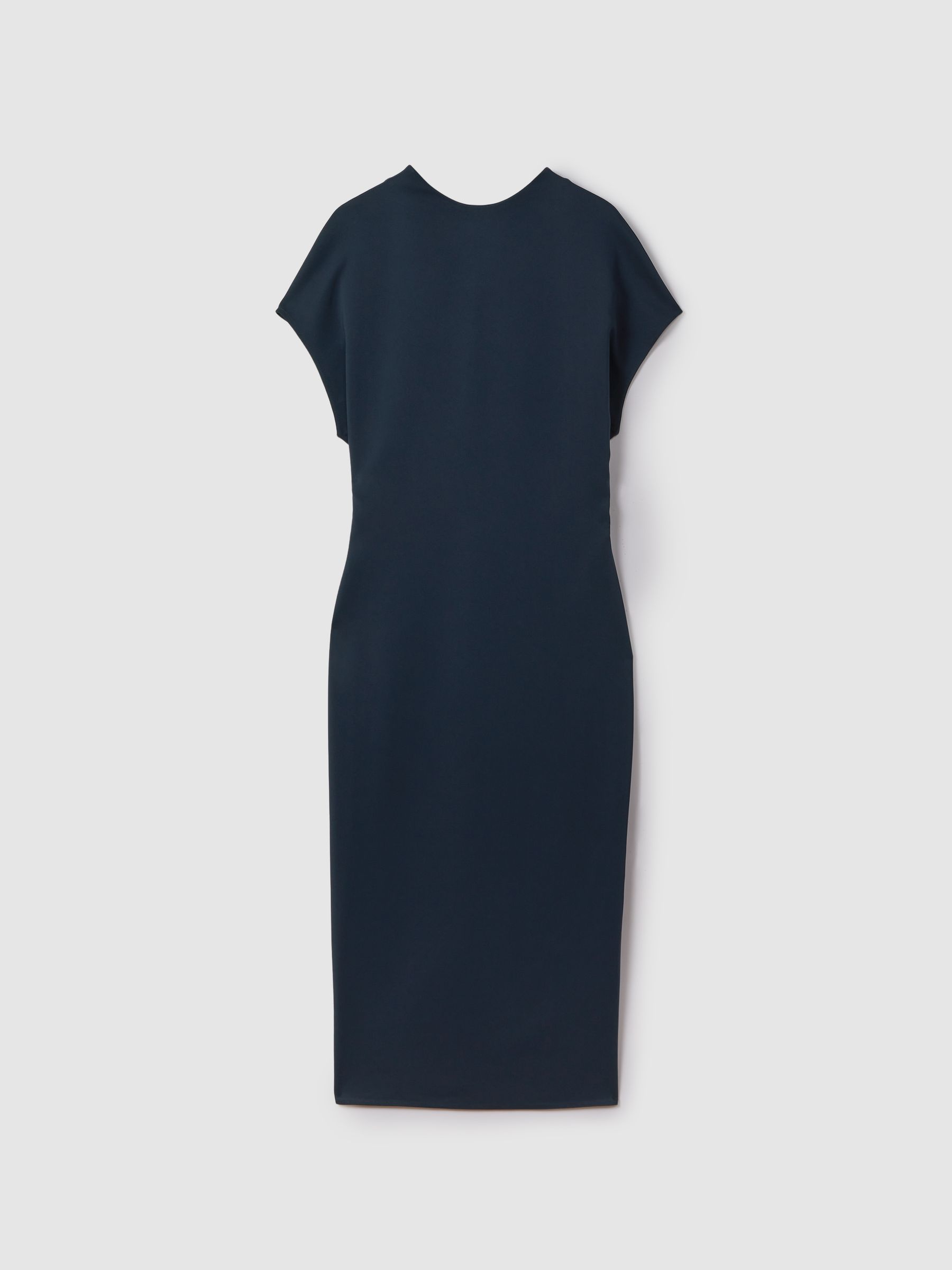Ruched Bodycon Midi Dress in Navy - Image 2 of 6