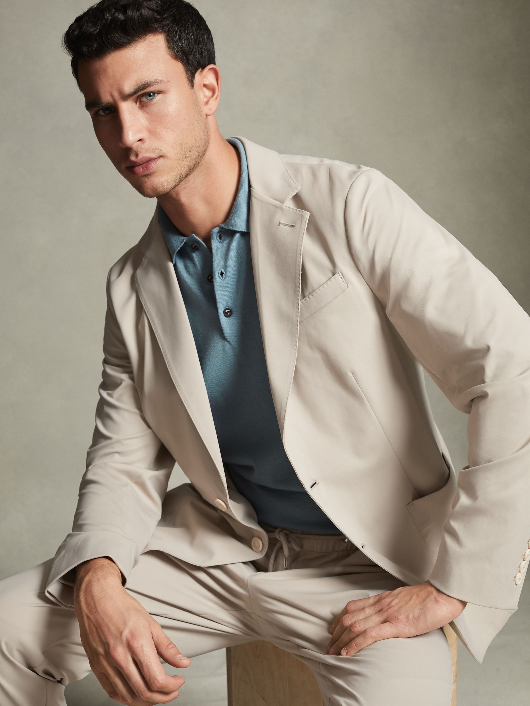 McLaren F1 Technical Single Breasted Blazer in Stone - Image 1 of 7
