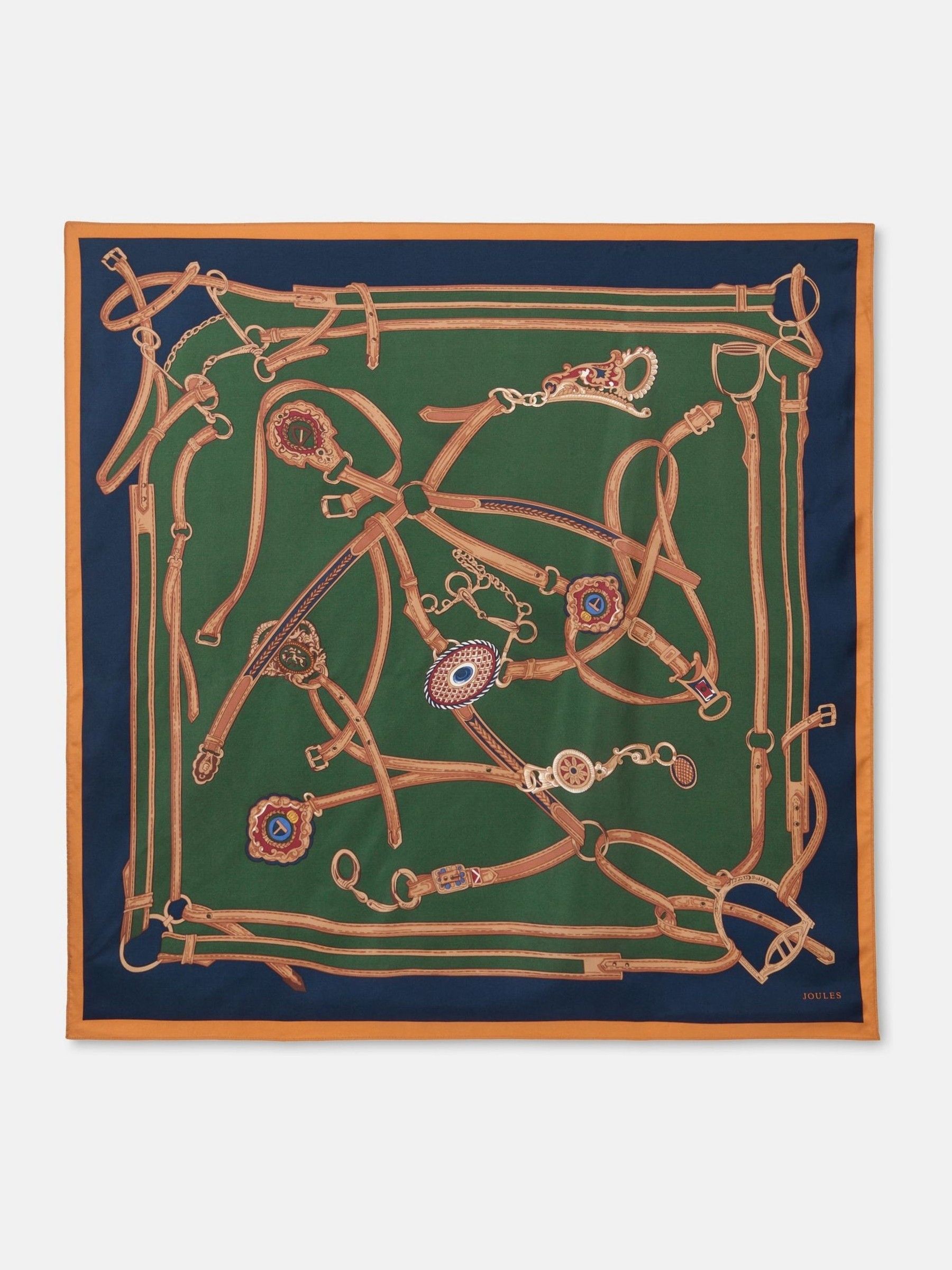 Bloomfield Khaki Green Square Silk Scarf - Image 3 of 6