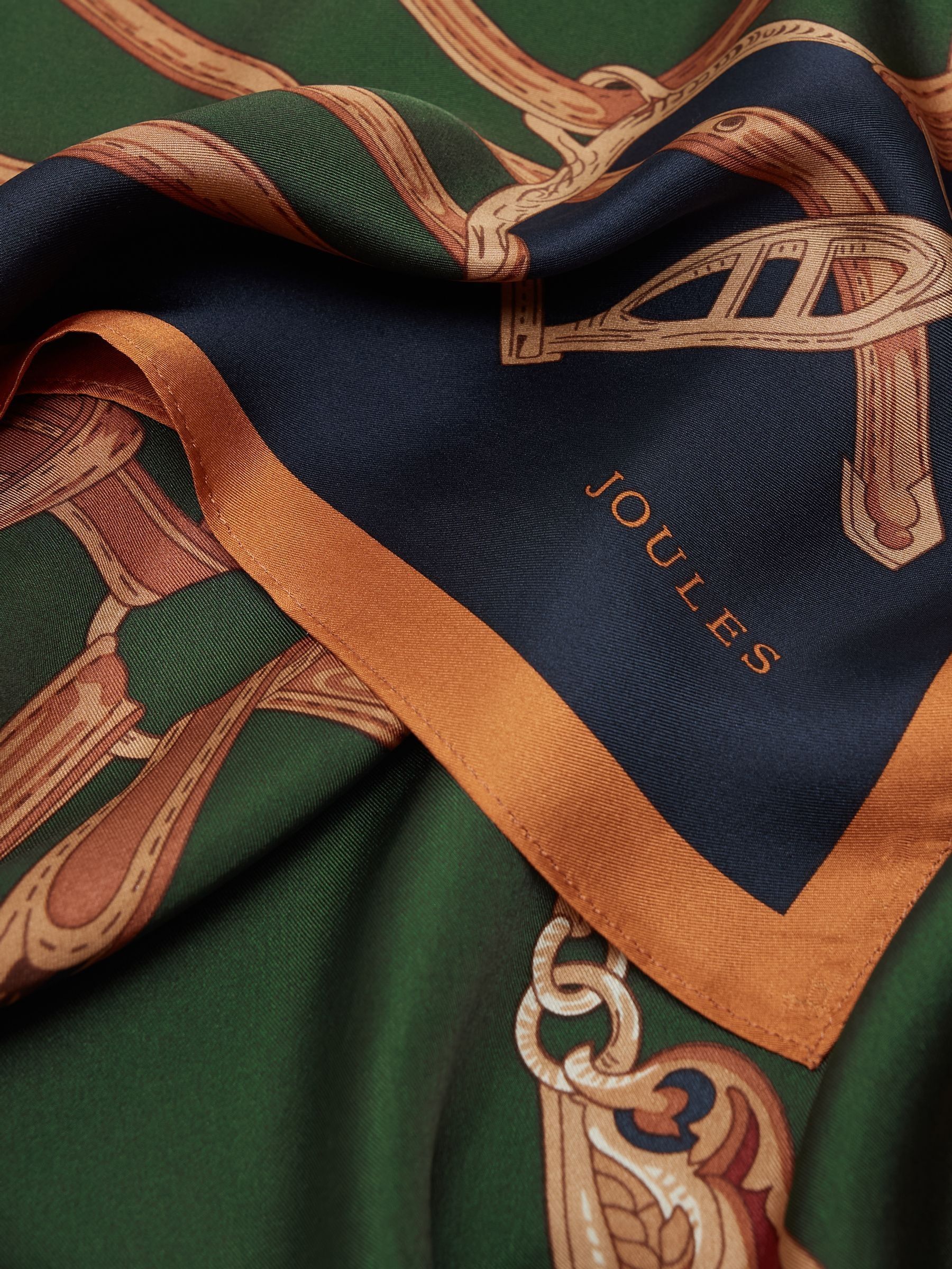 Bloomfield Khaki Green Square Silk Scarf - Image 5 of 6