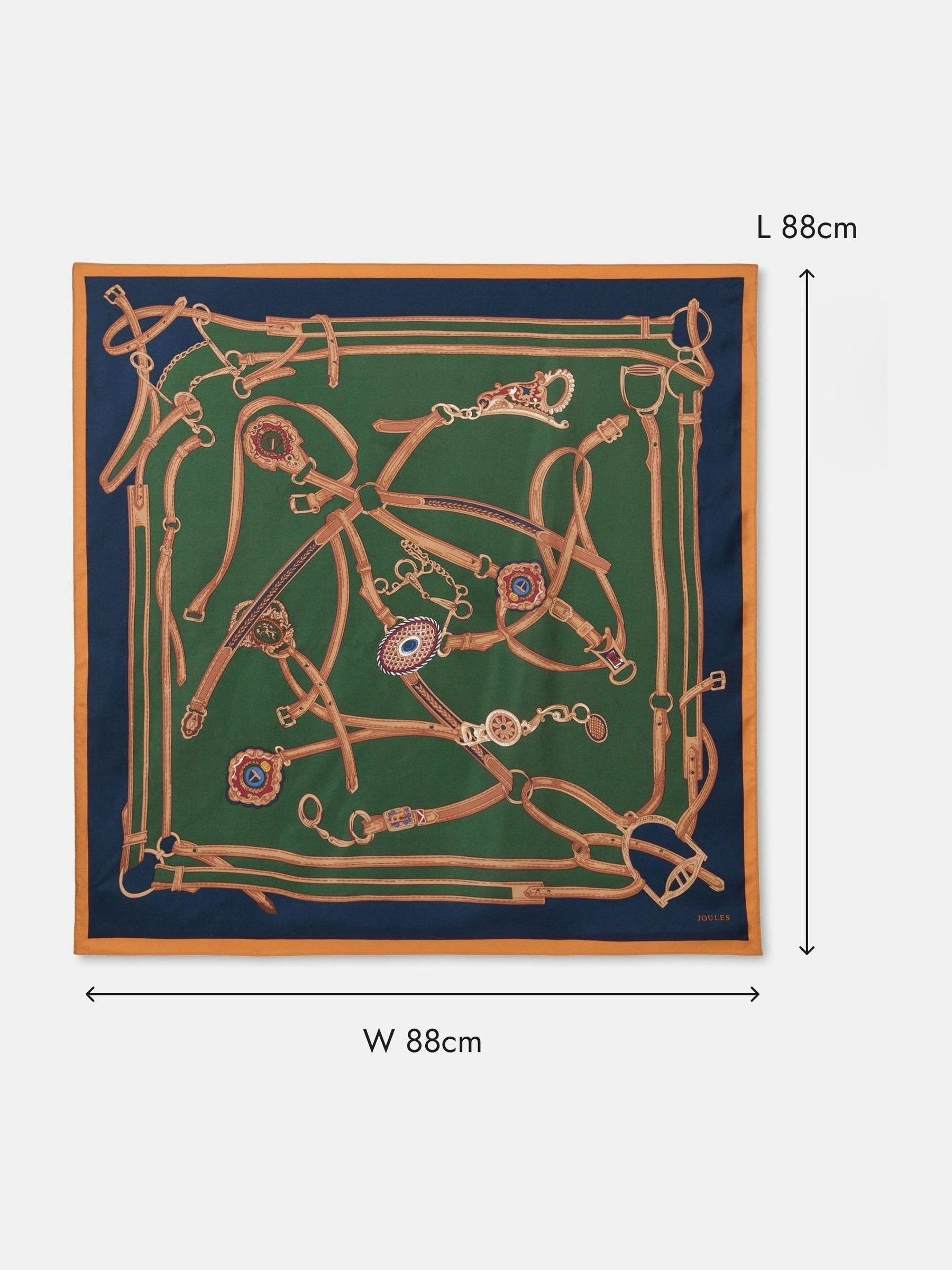 Bloomfield Khaki Green Square Silk Scarf - Image 6 of 6