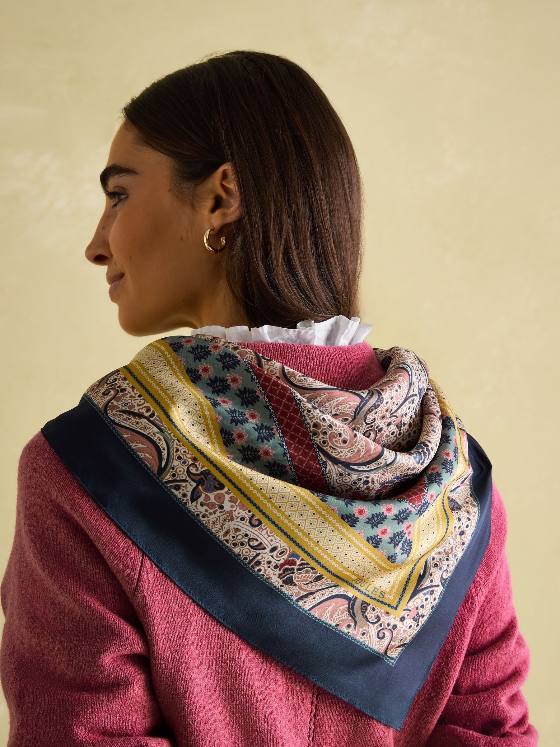 Bloomfield Multi Square Silk Scarf Joules