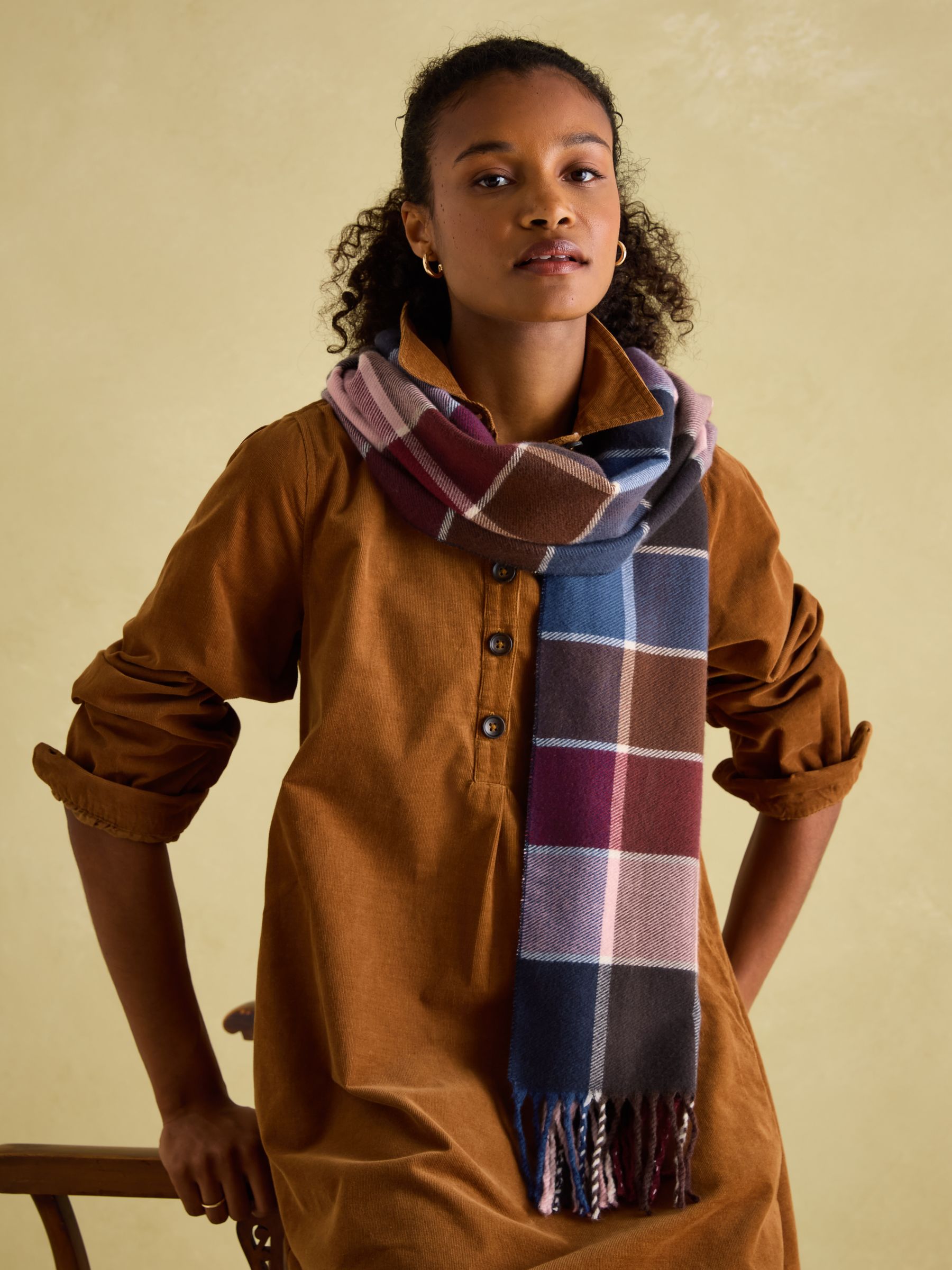 Langtree Berry & Navy Scarf - Image 2 of 5