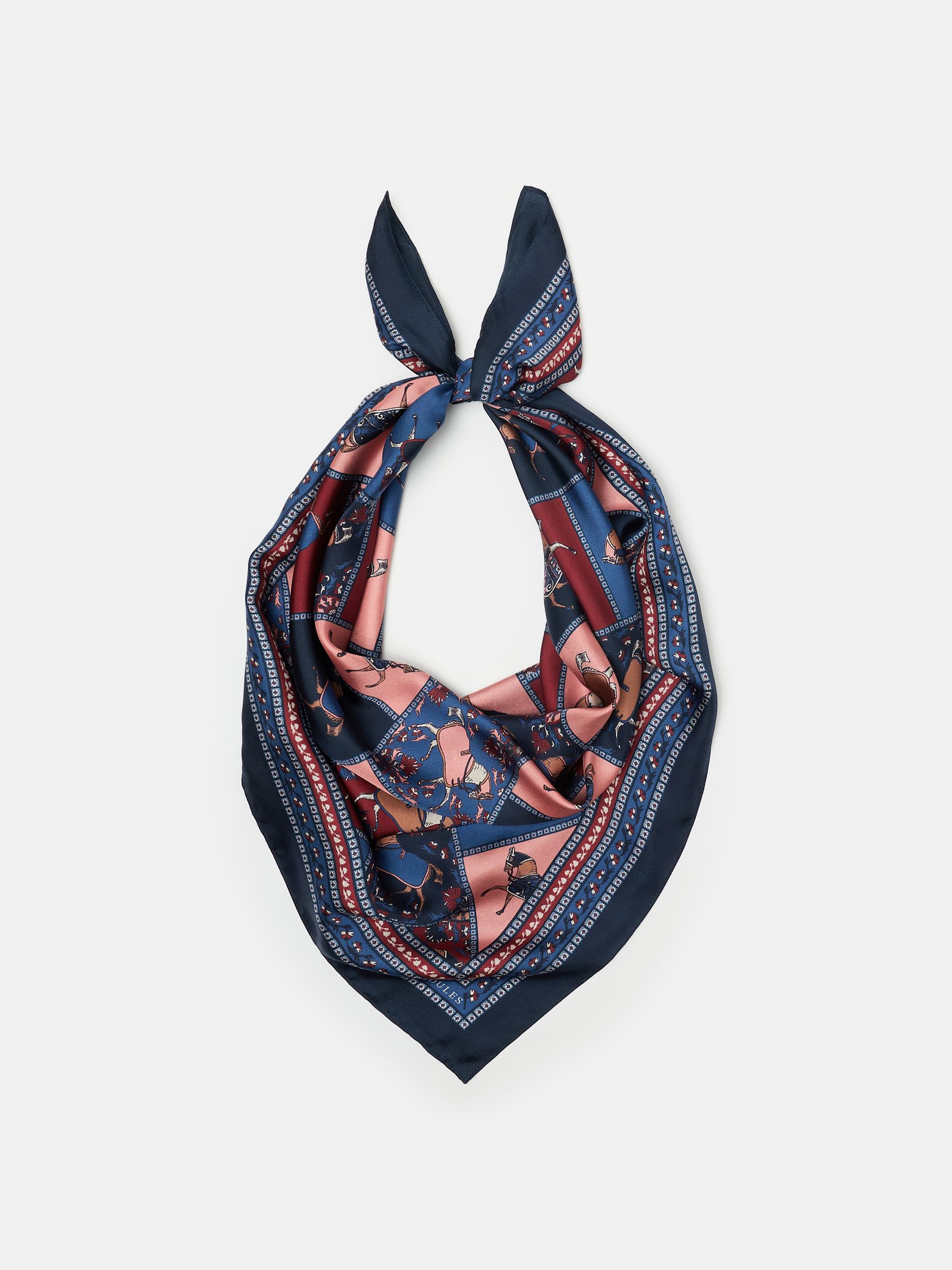 Bloomfield Navy/Burgundy Square Silk Scarf - Image 6 of 6