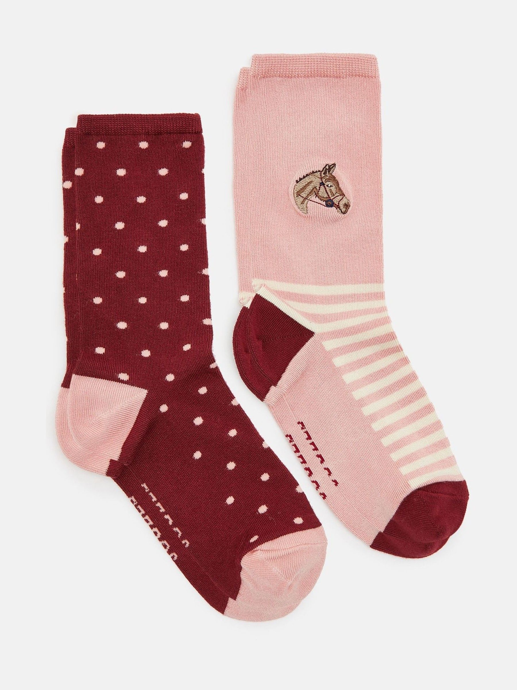 Women's Everyday Pink/Red 2 Pack Socks (size 4-8) - Image 1 of 3