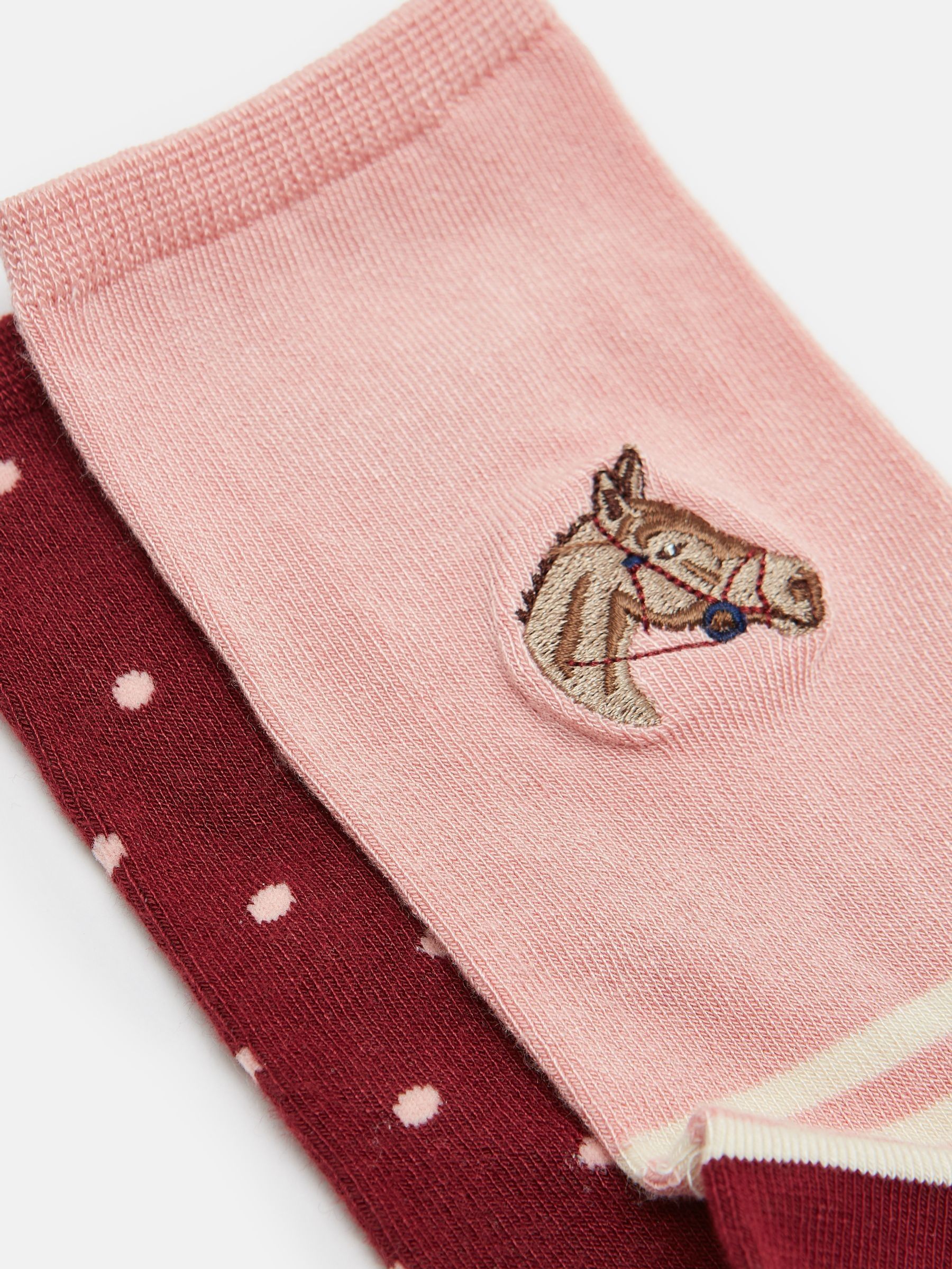 Women's Everyday Pink/Red 2 Pack Socks (size 4-8) - Image 2 of 3