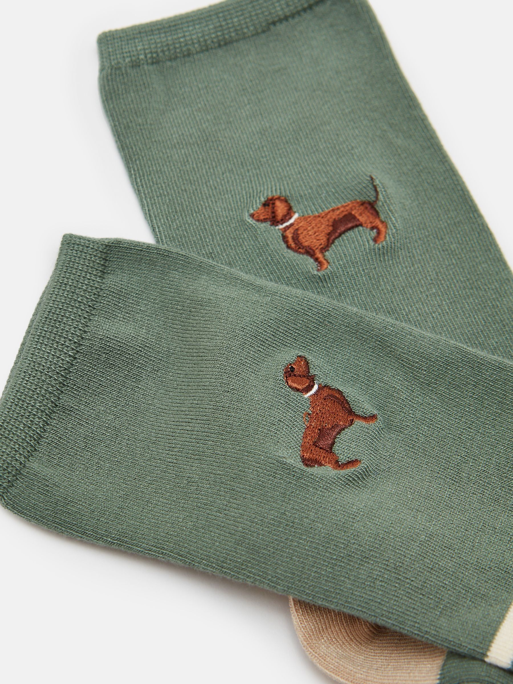 Women's Everyday Green/Ecru 2 Pack Socks (size 4-8) - Image 3 of 3