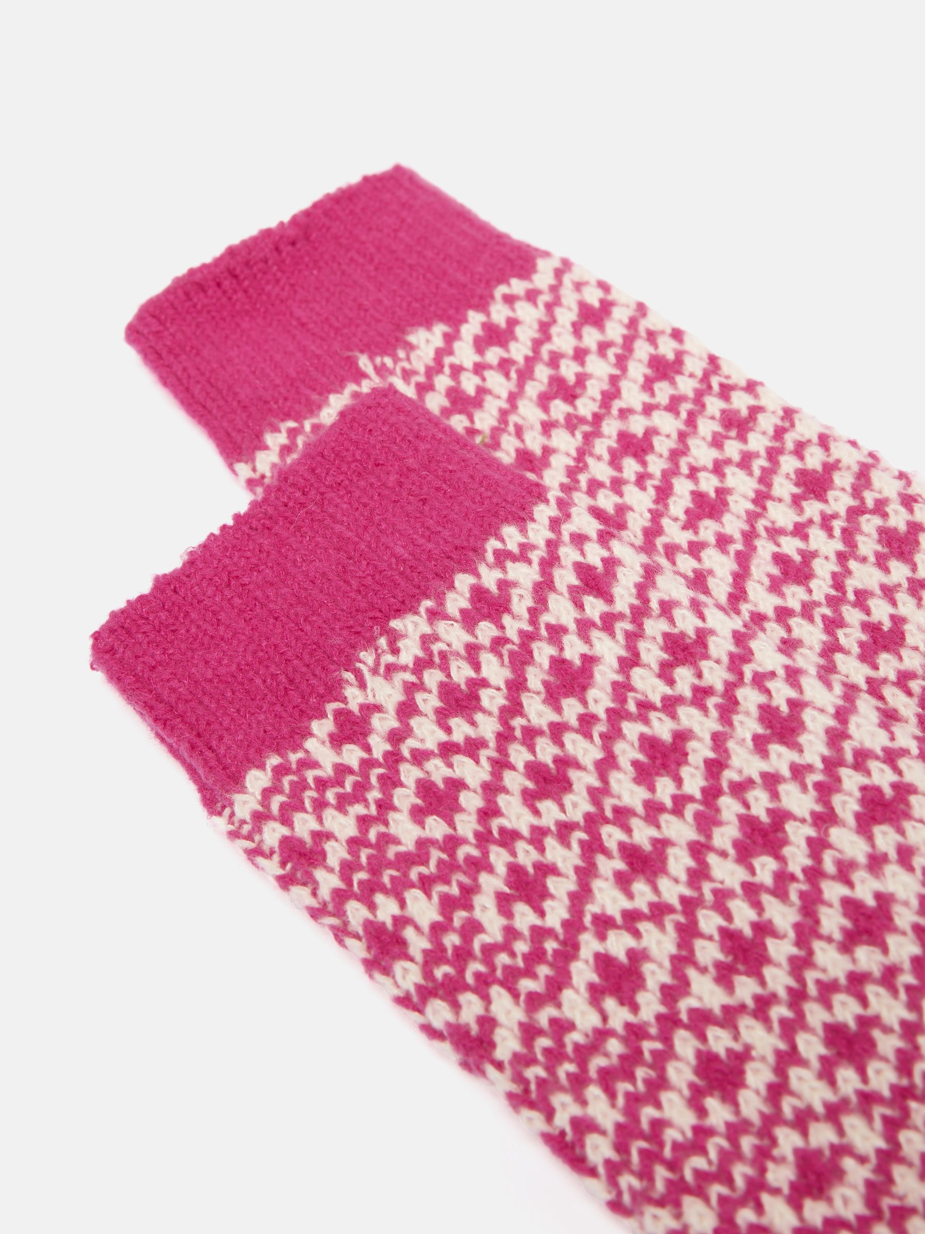 Women's Toasty Bright Pink Cosy Geometric Socks - Image 3 of 3
