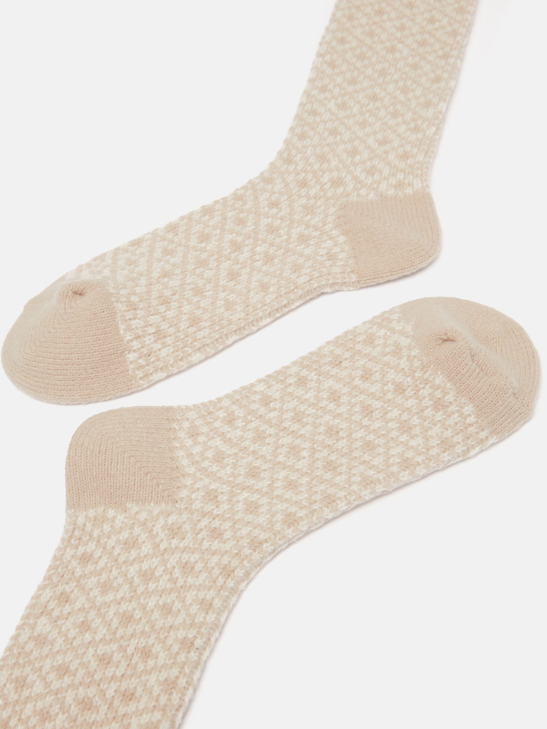 Women's Toasty Oatmeal Cosy Geometric Socks (size 4-8) - Image 2 of 3