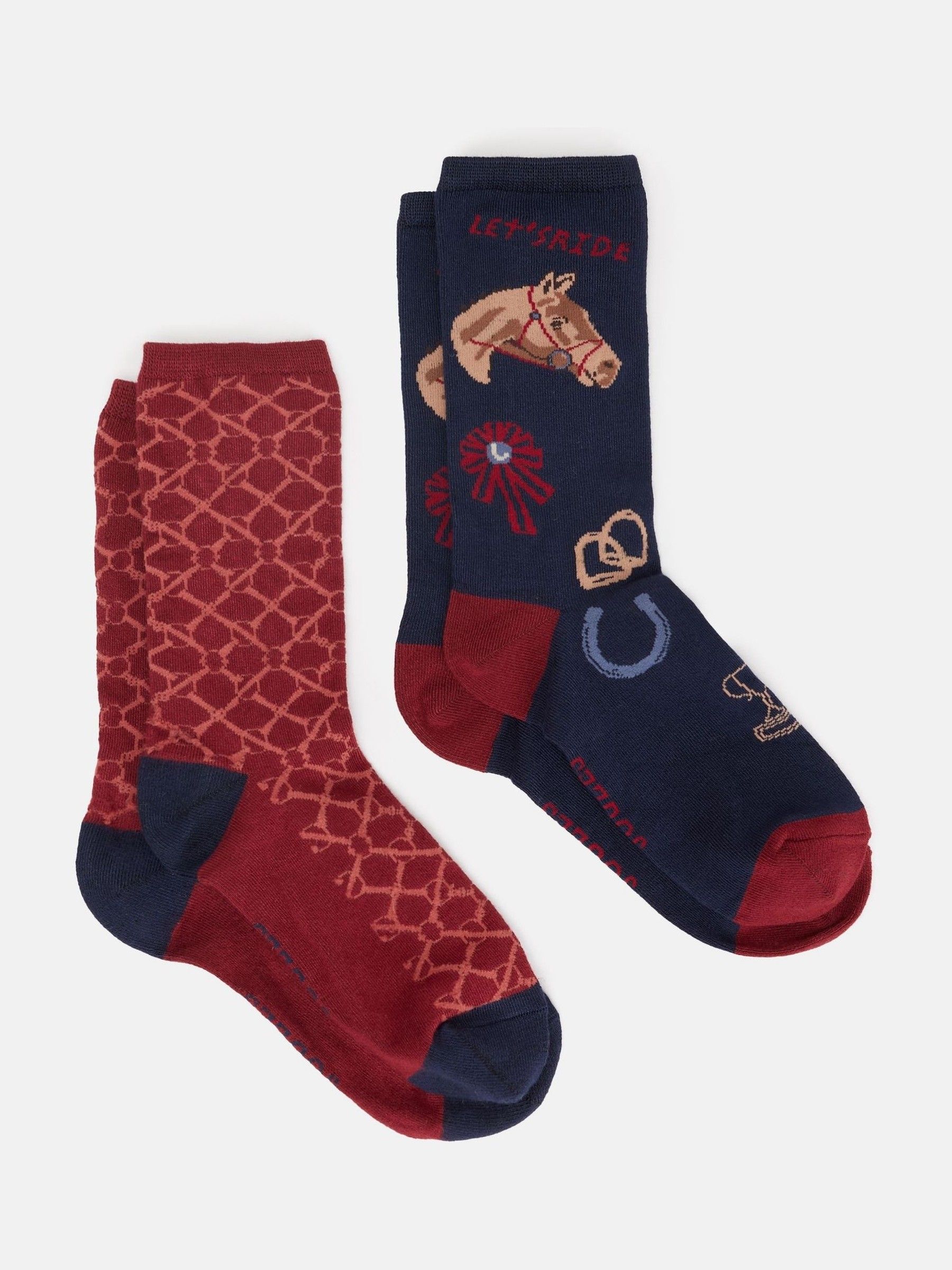 Women's Everyday Burgundy 2 Pack Socks (size 4-8) - Image 1 of 3