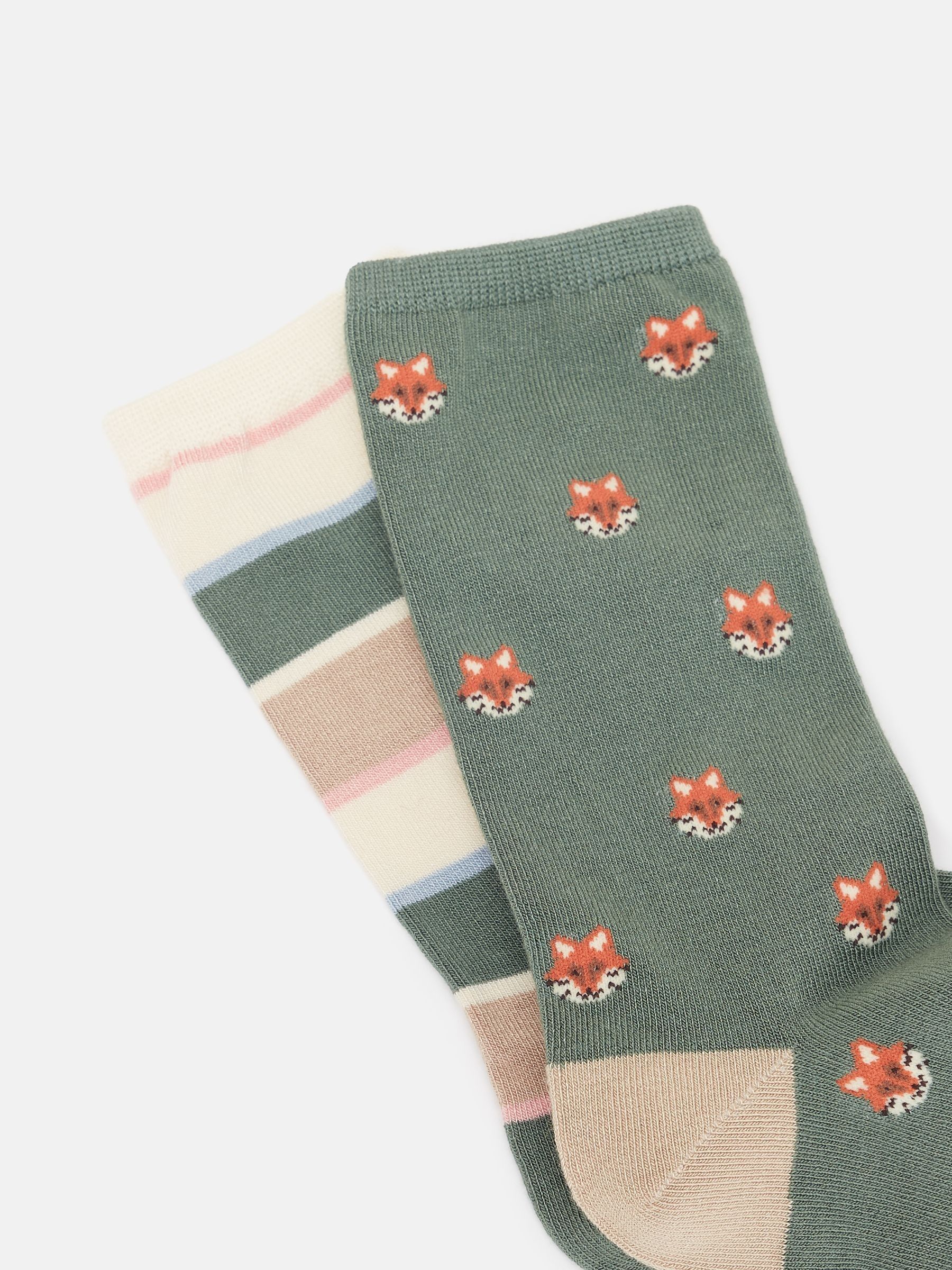 Women's Everyday Khaki/Grey 2 Pack Socks (size 4-8) - Image 2 of 3