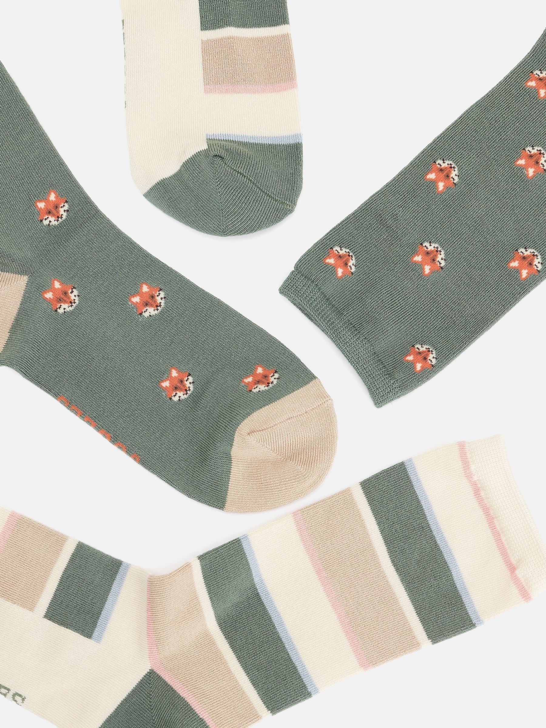Women's Everyday Khaki/Grey 2 Pack Socks (size 4-8) - Image 3 of 3