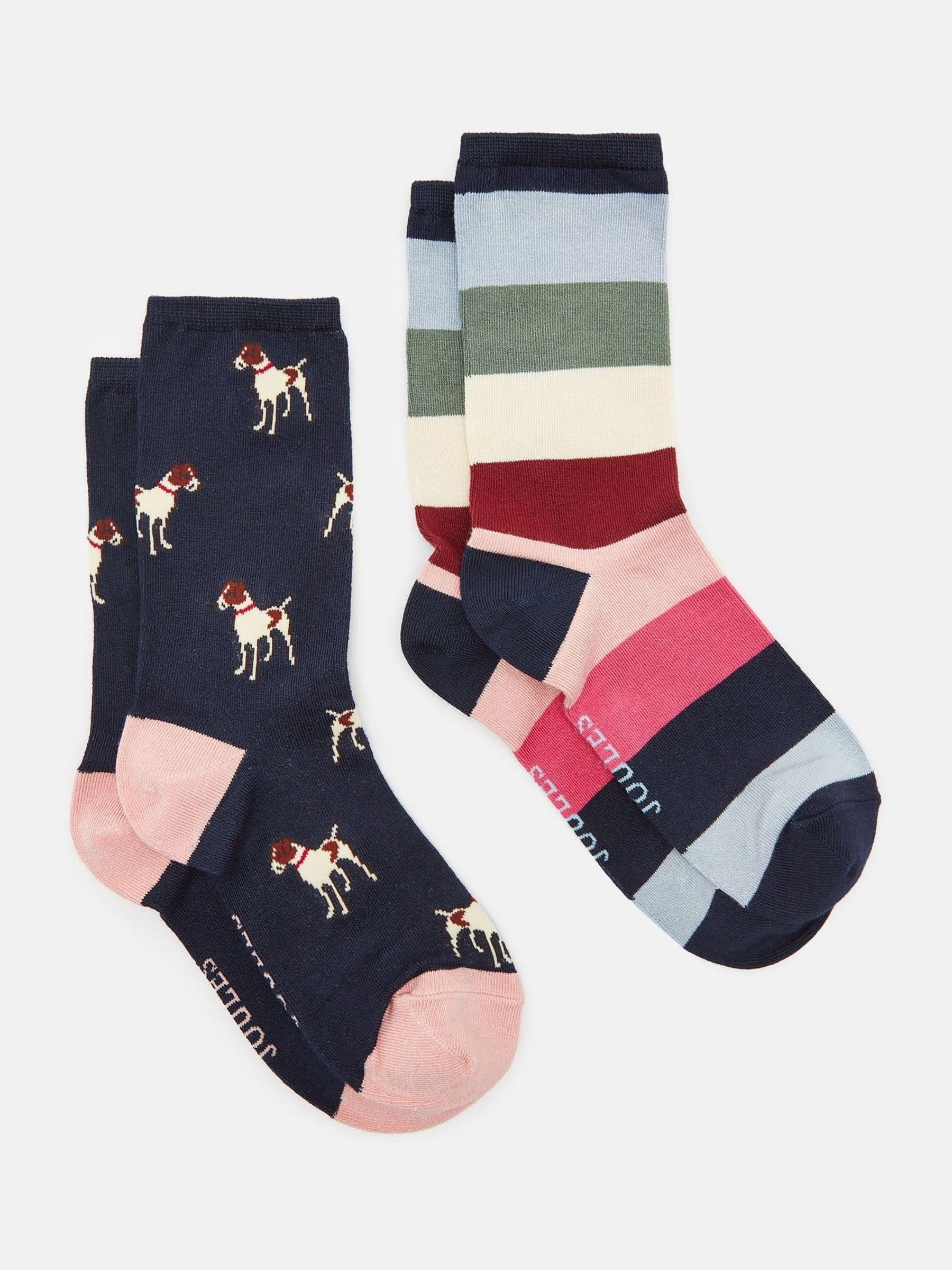 Women's Everyday Navy/Pink 2 Pack Socks (size 4-8) - Image 1 of 3